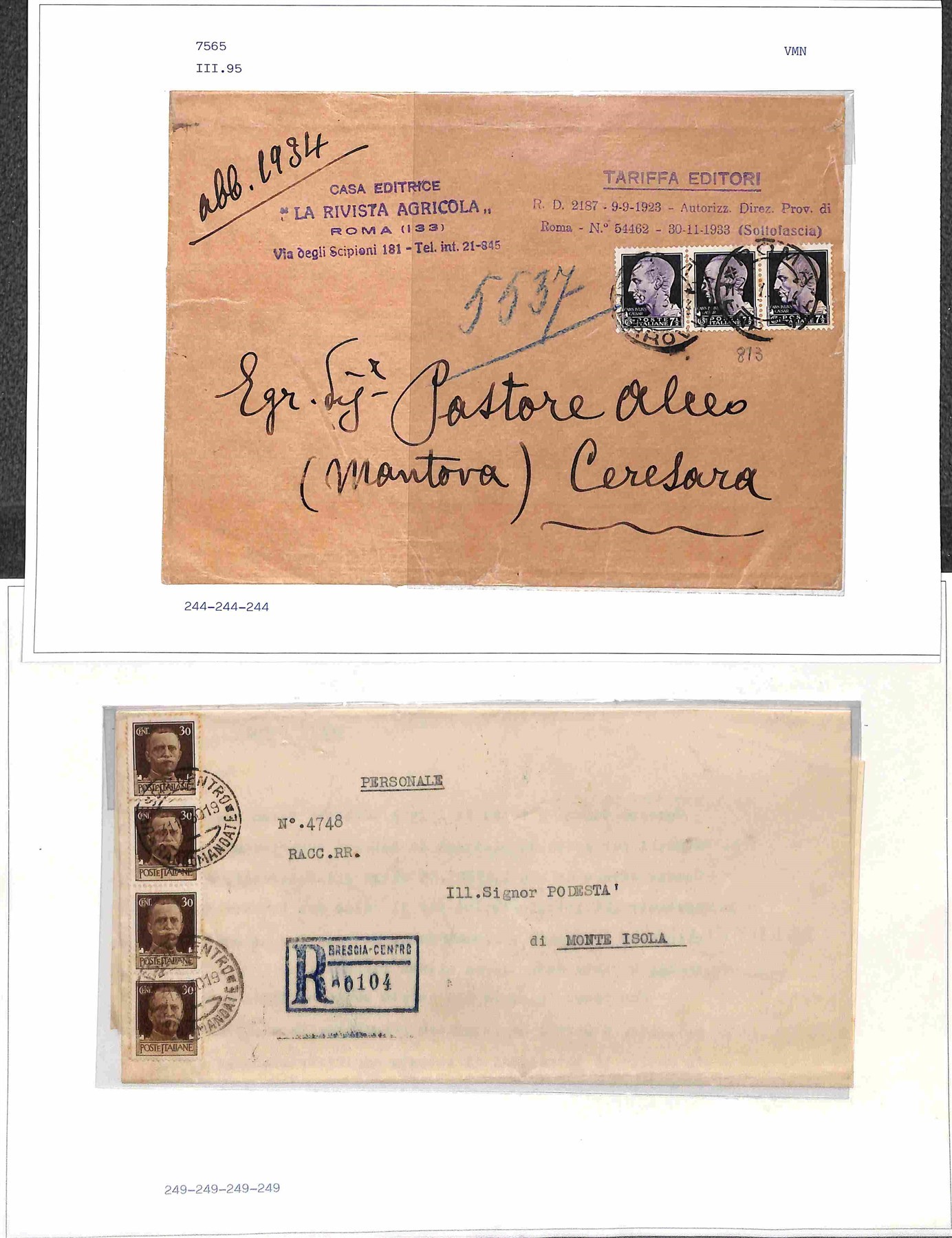 Italia / Regno / Posta Ordinaria