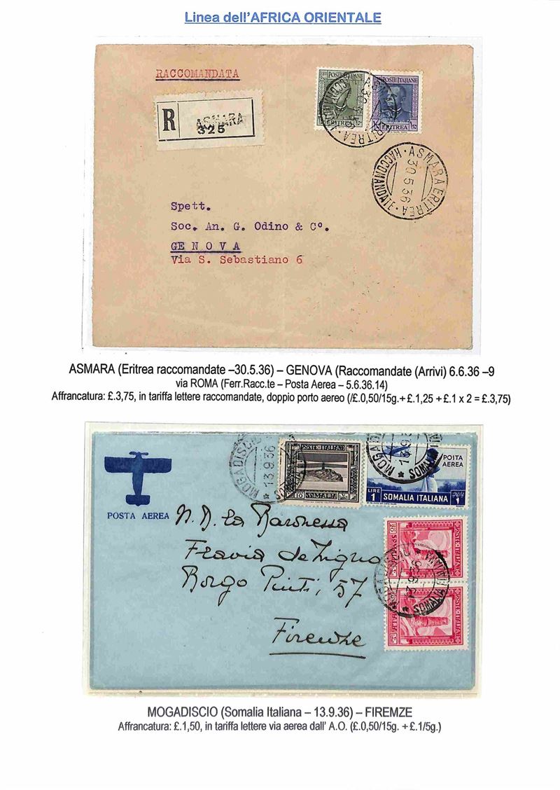 ITALIA / Colonie / Aerogrammi