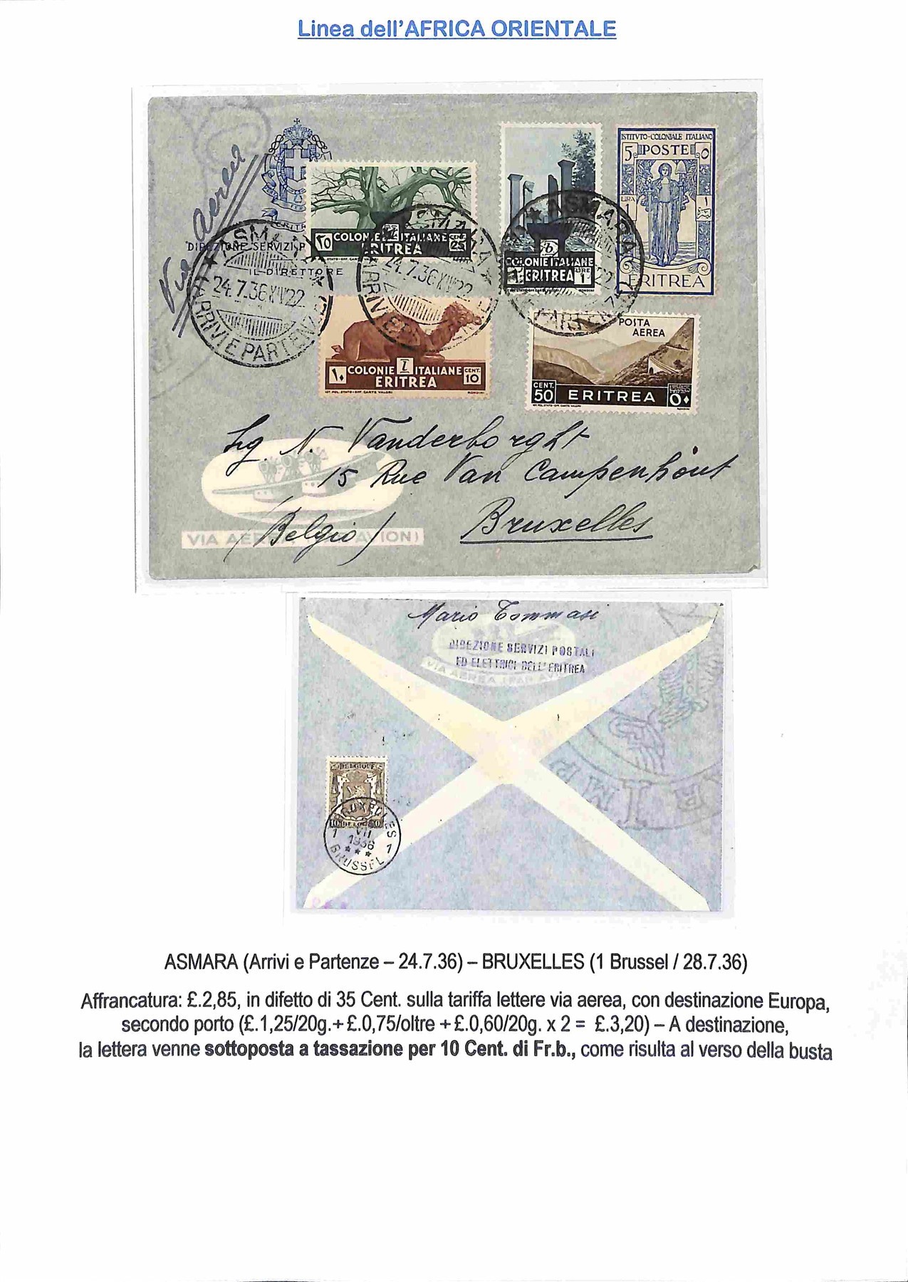 ITALIA / Colonie / Aerogrammi