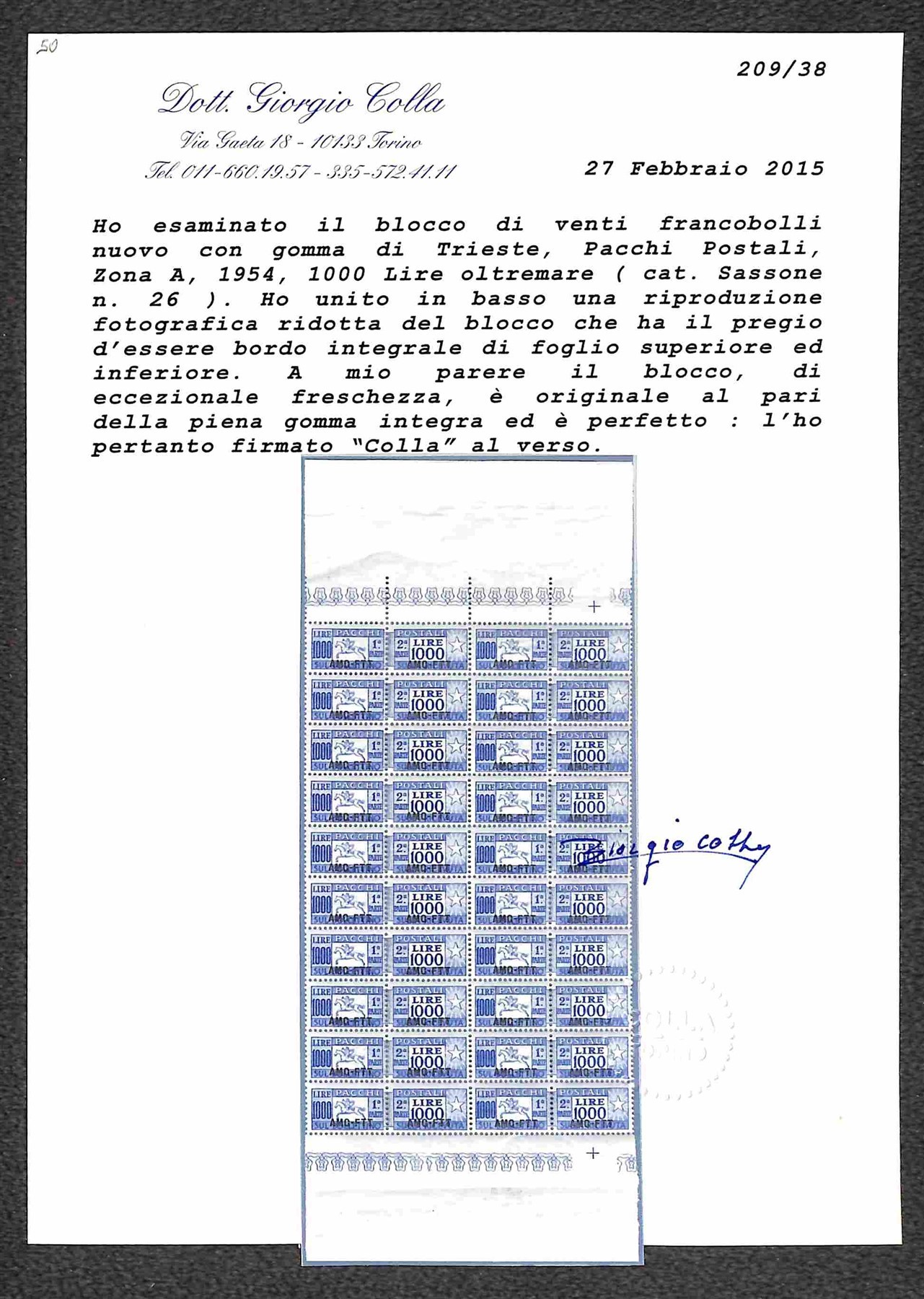 Italia / Trieste / Trieste Amg Ftt / Pacchi Postali