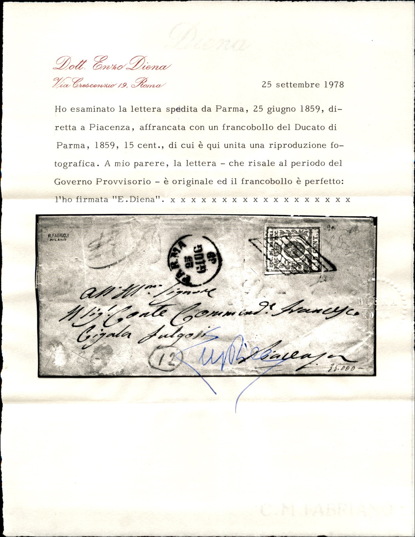 ITALIA / Antichi Stati Italiani / Parma / Posta ordinaria