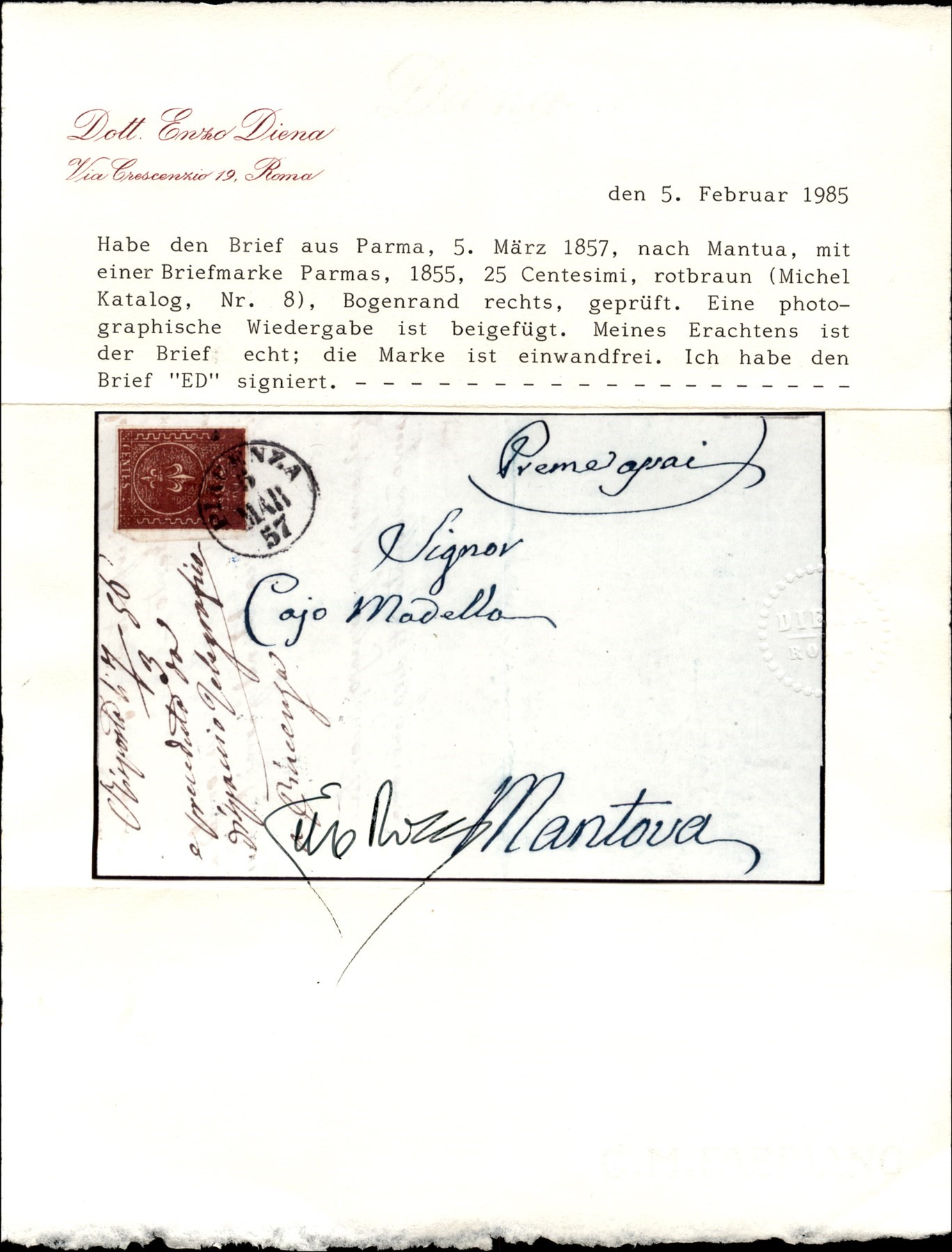 ITALIA / Antichi Stati Italiani / Parma / Posta ordinaria