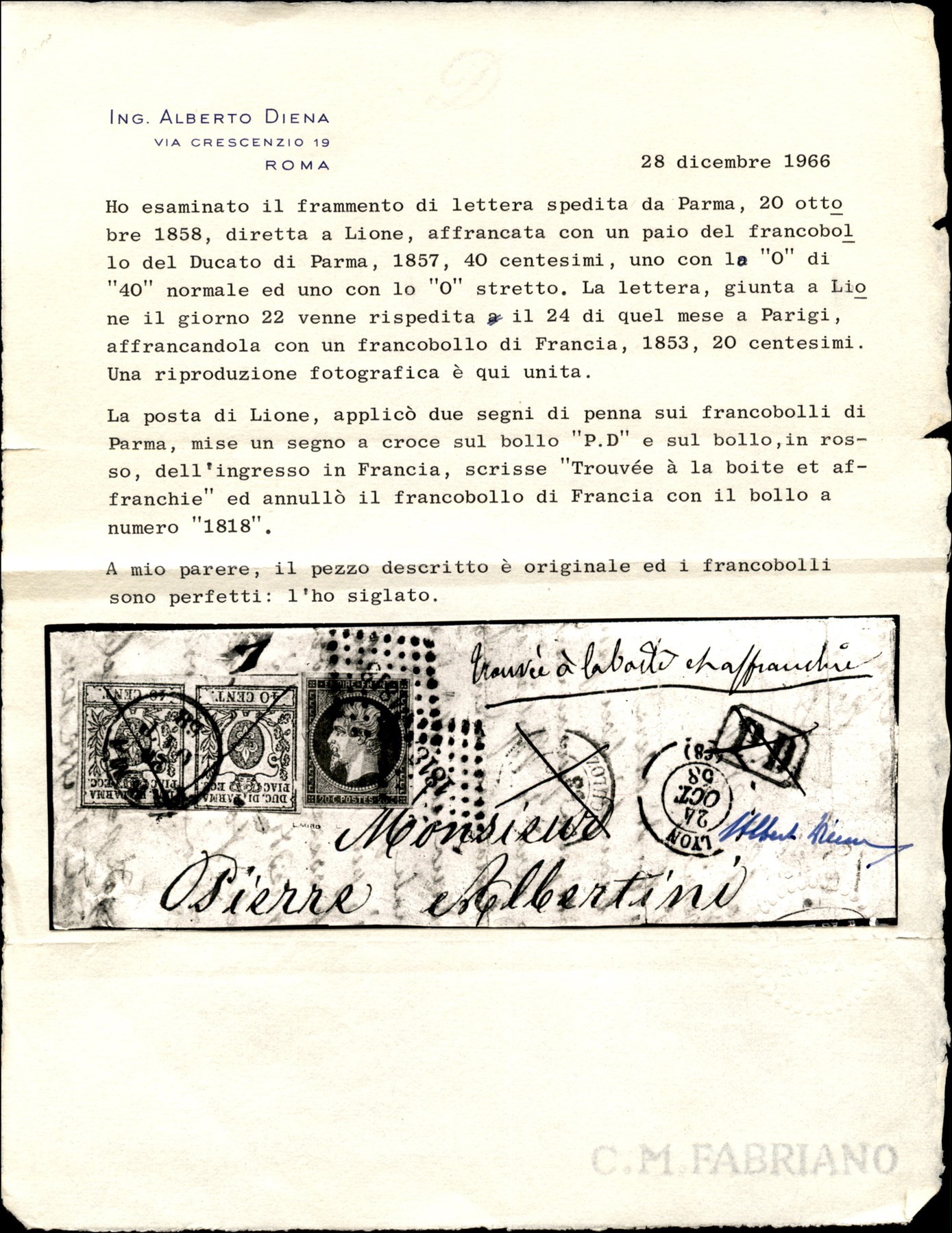 ITALIA / Antichi Stati Italiani / Parma / Posta ordinaria
