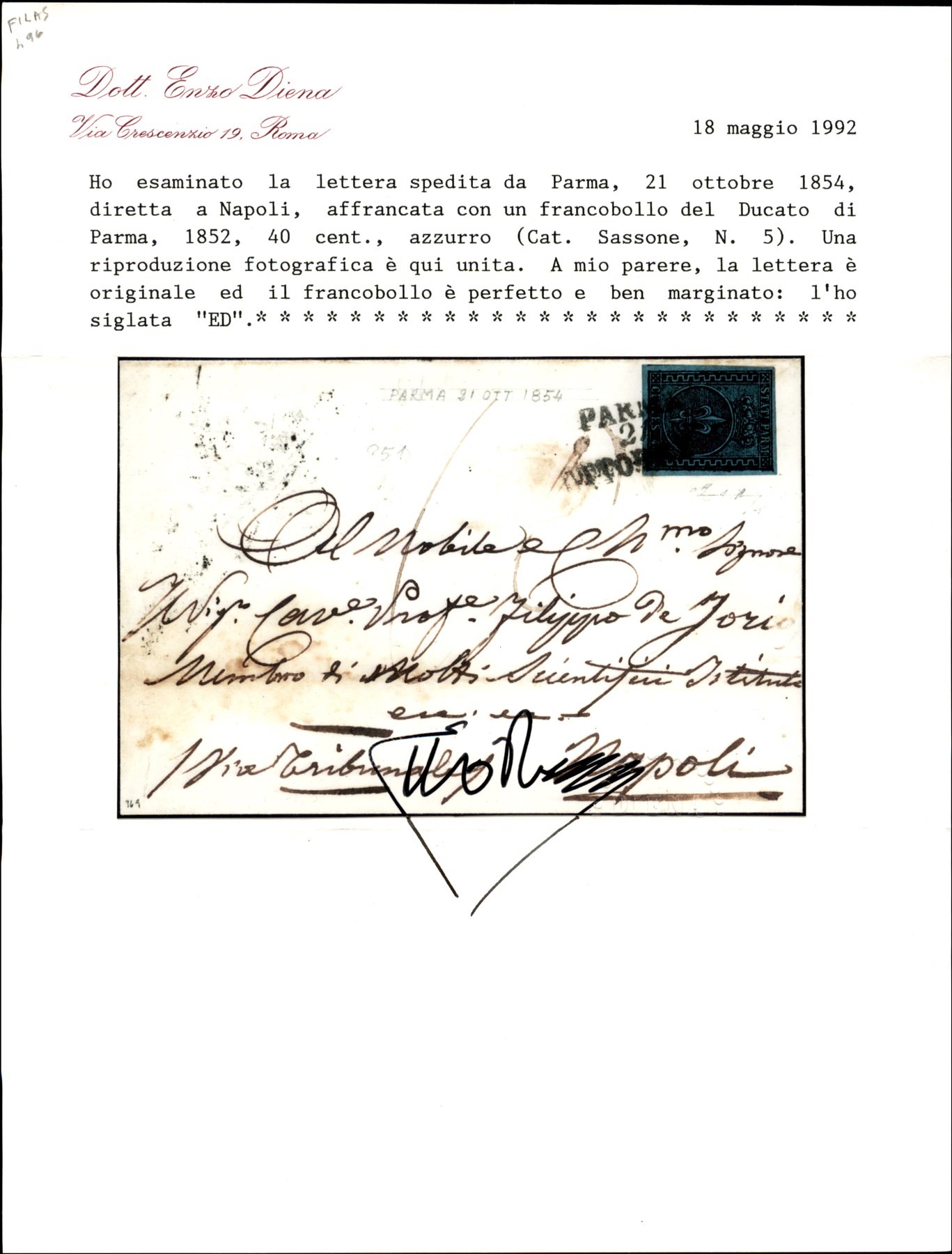 ITALIA / Antichi Stati Italiani / Parma / Posta ordinaria