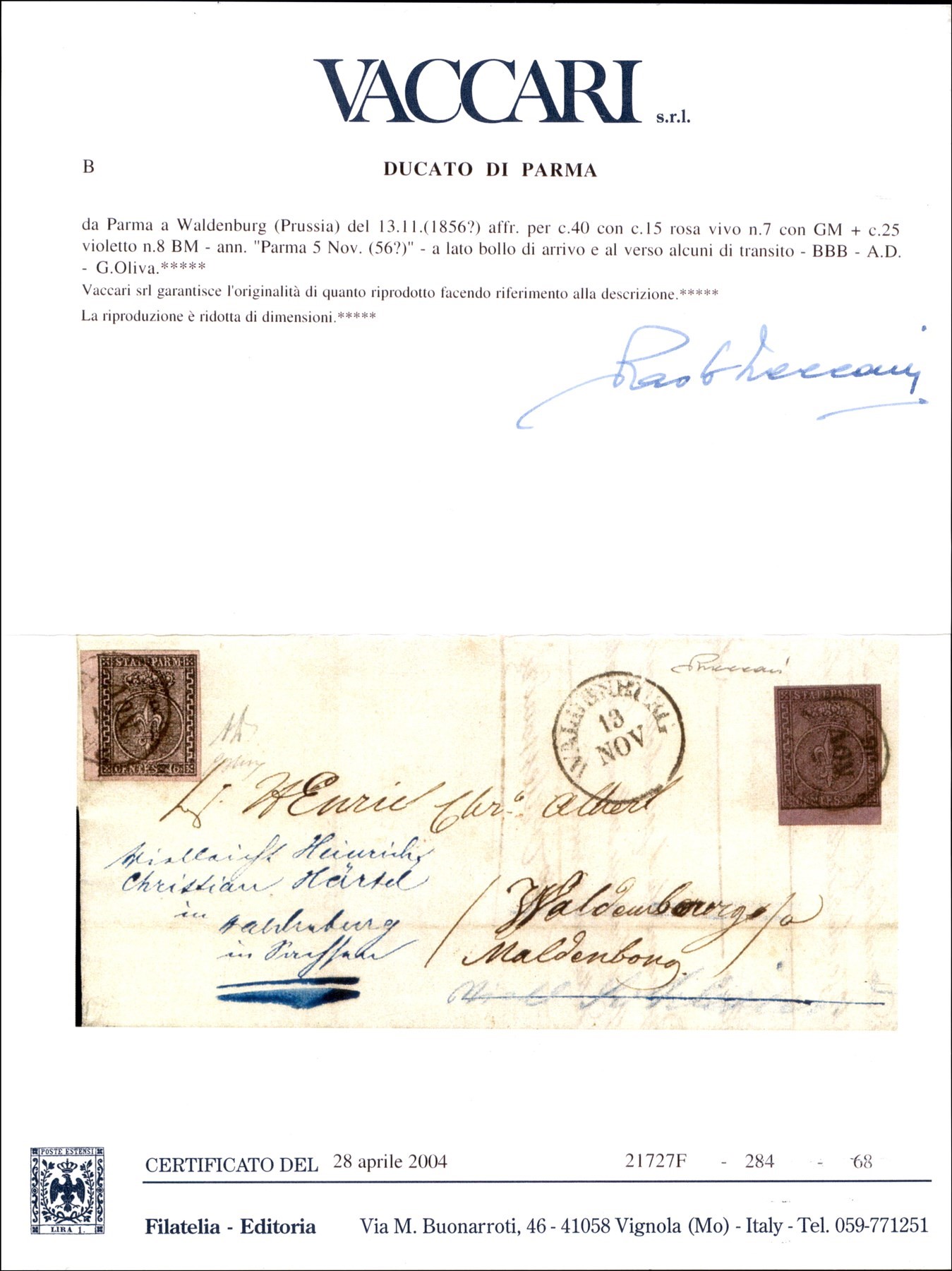 ITALIA / Antichi Stati Italiani / Parma / Posta ordinaria