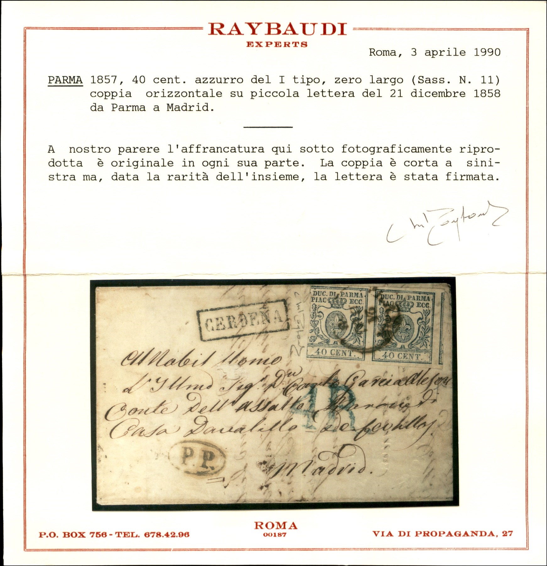 ITALIA / Antichi Stati Italiani / Parma / Posta ordinaria
