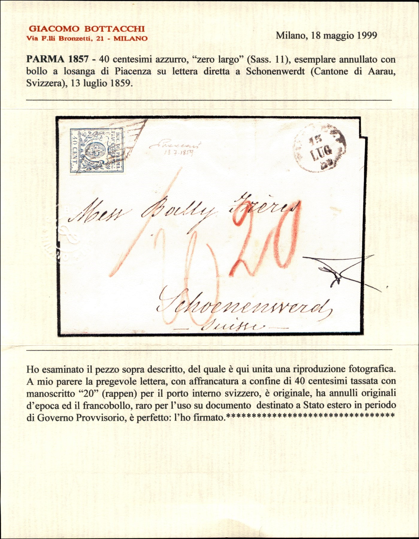 ITALIA / Antichi Stati Italiani / Parma / Posta ordinaria