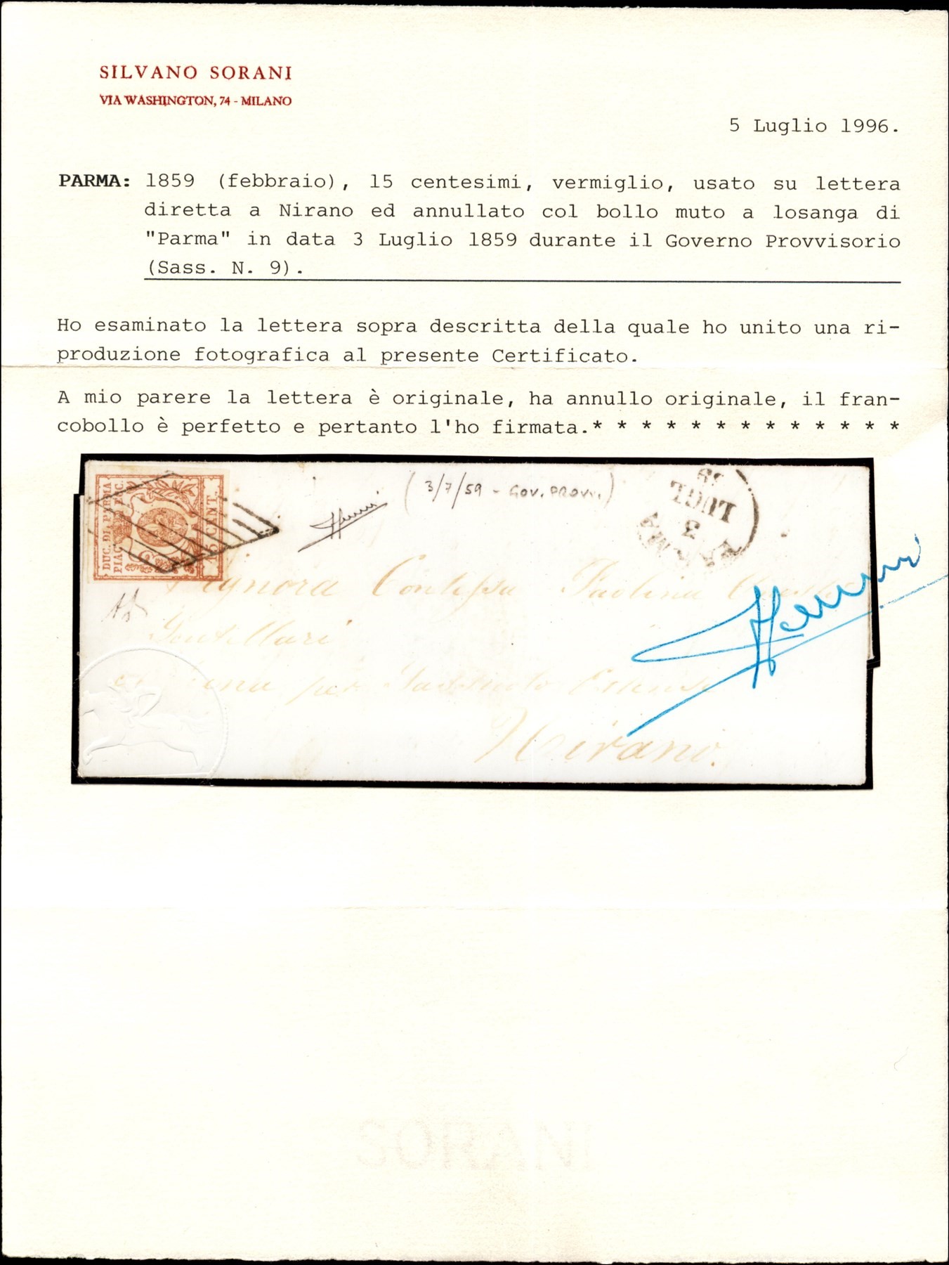 ITALIA / Antichi Stati Italiani / Parma / Posta ordinaria