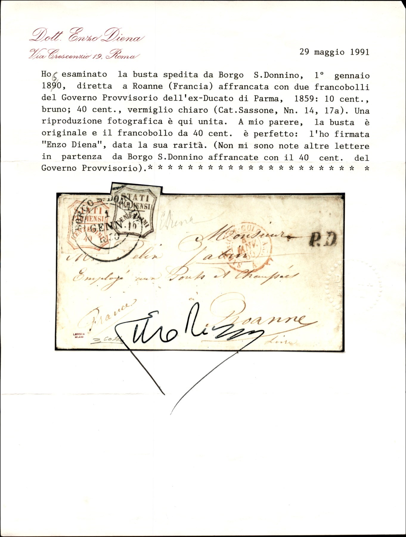 ITALIA / Antichi Stati Italiani / Parma / Posta ordinaria