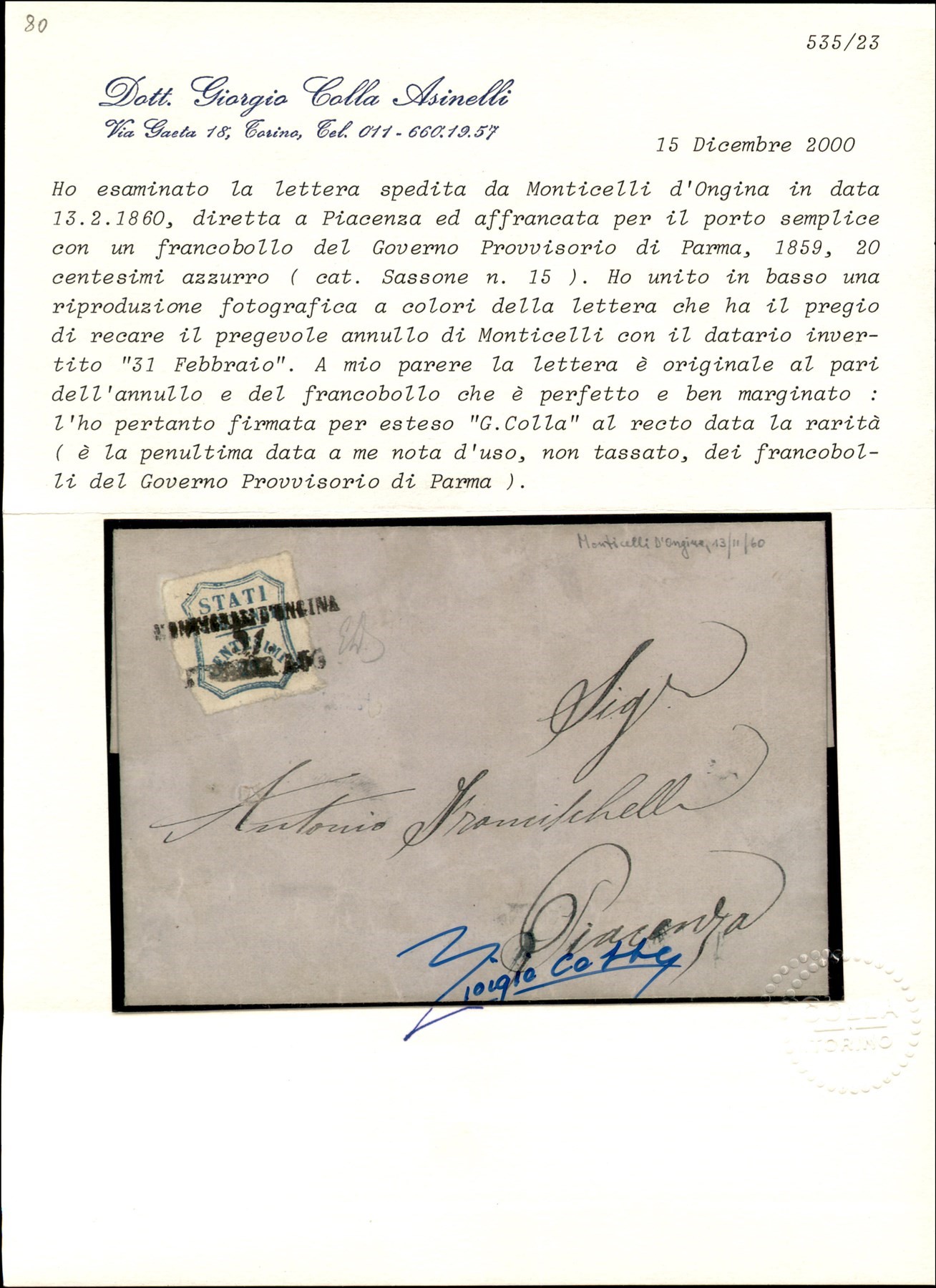 ITALIA / Antichi Stati Italiani / Parma / Posta ordinaria
