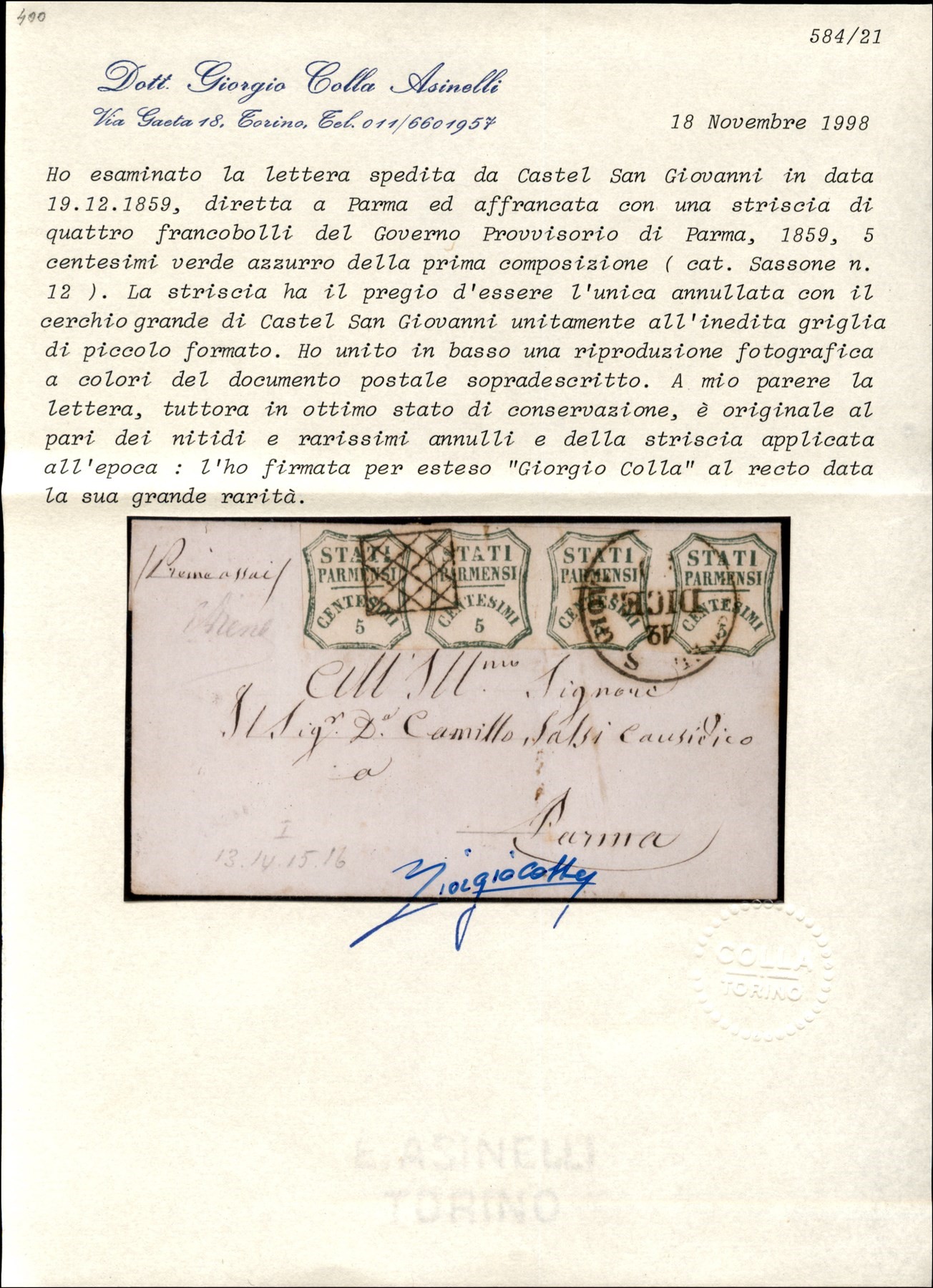 ITALIA / Antichi Stati Italiani / Parma / Posta ordinaria