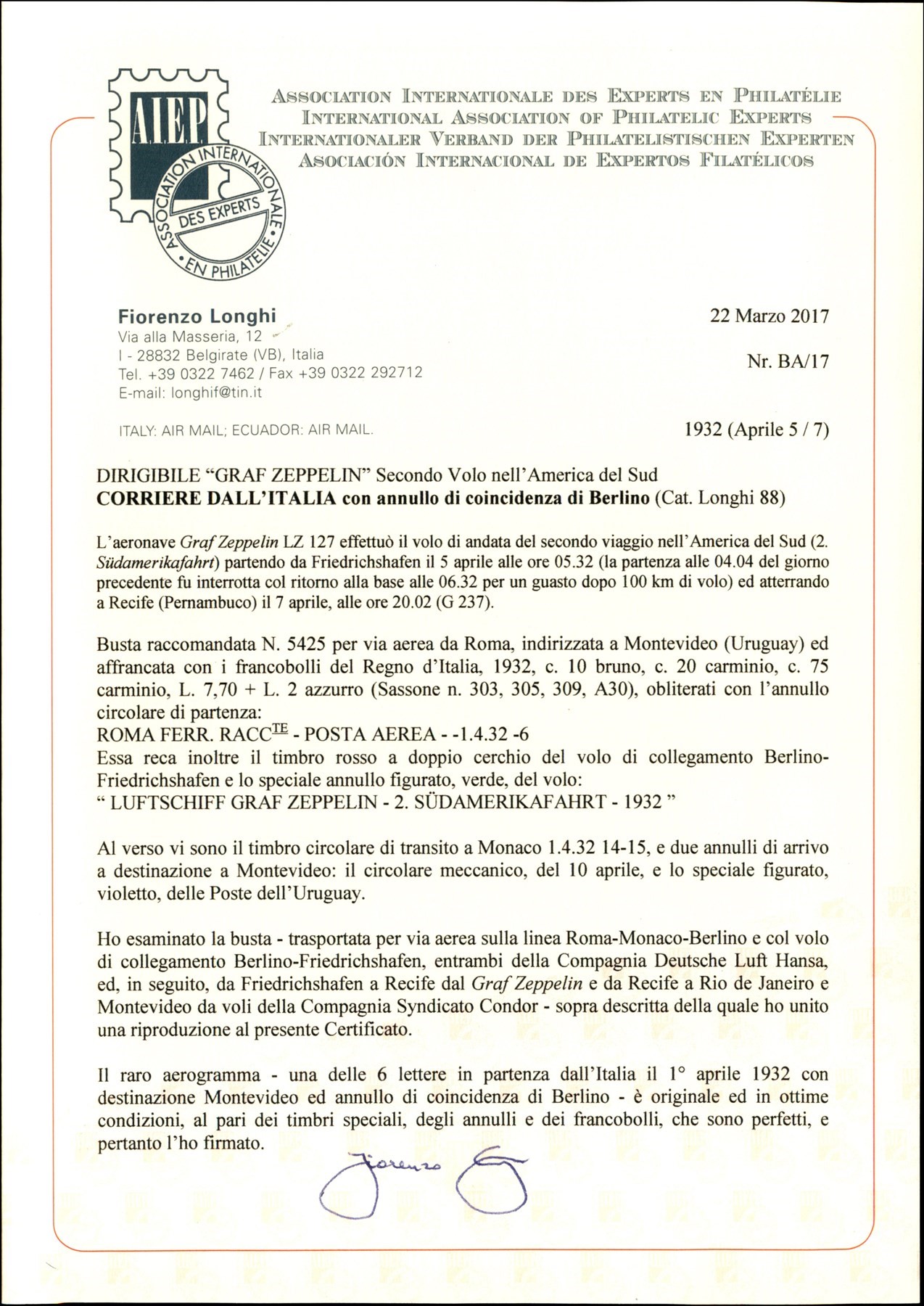 ITALIA / Aerogrammi