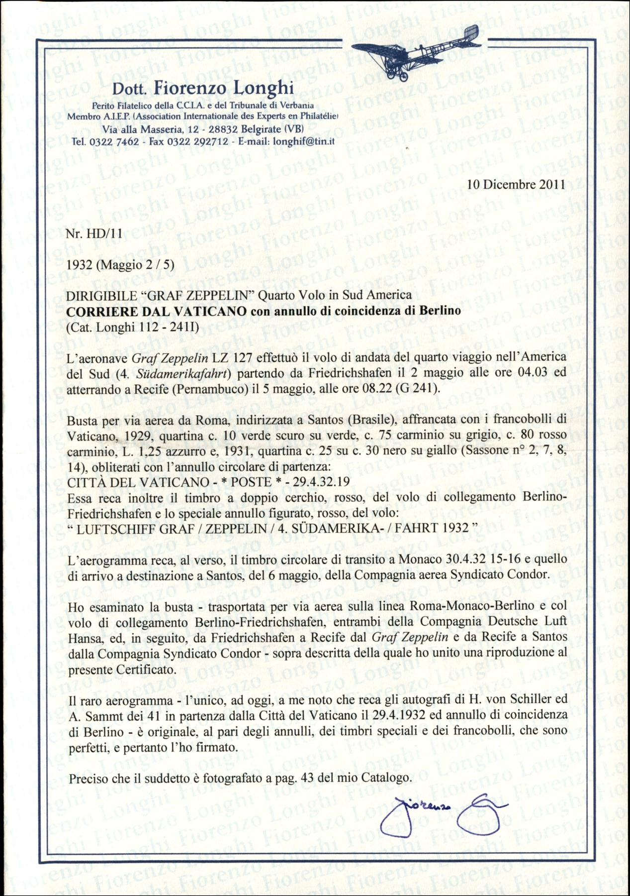 VATICANO / Aerogrammi