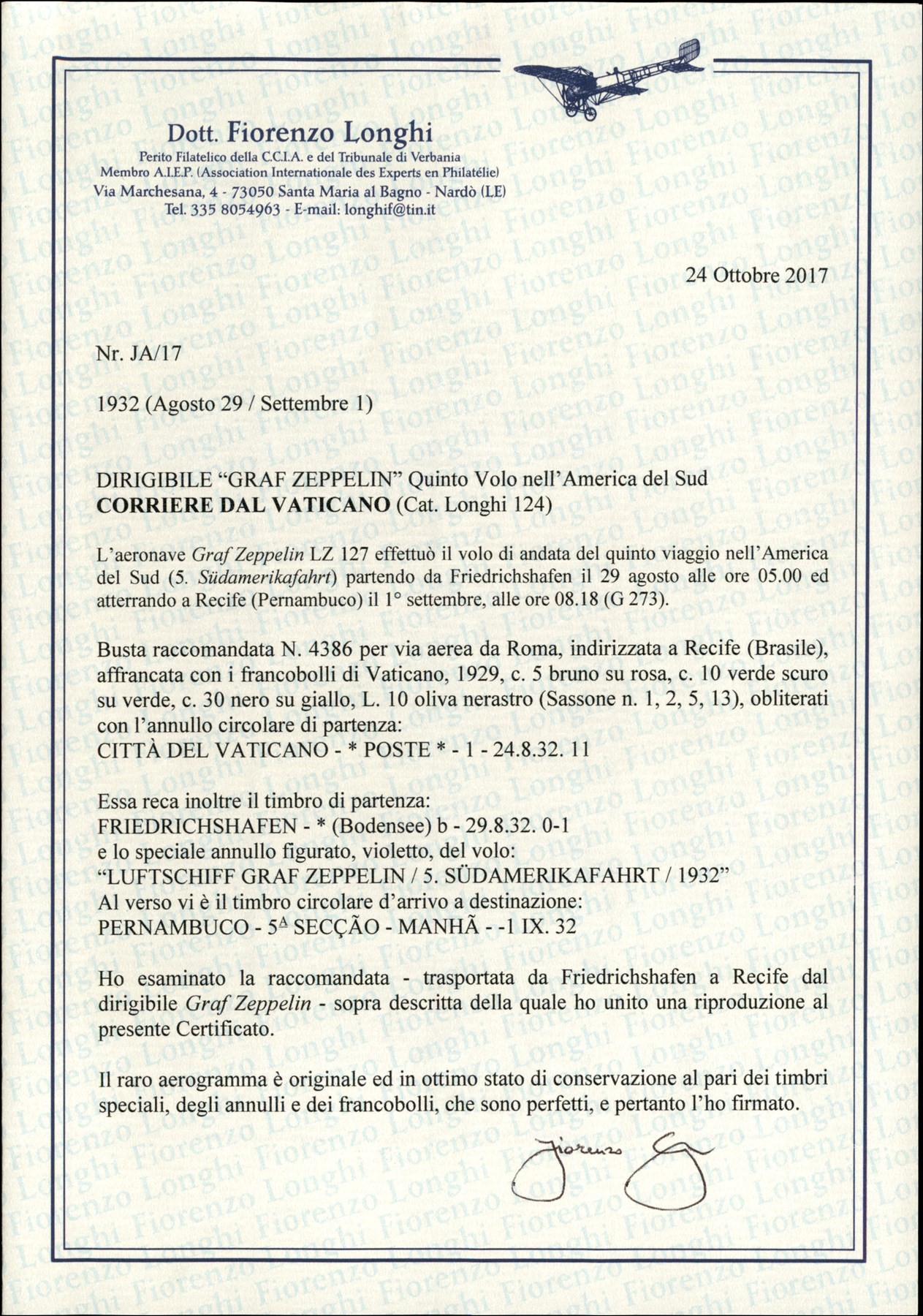 VATICANO / Aerogrammi