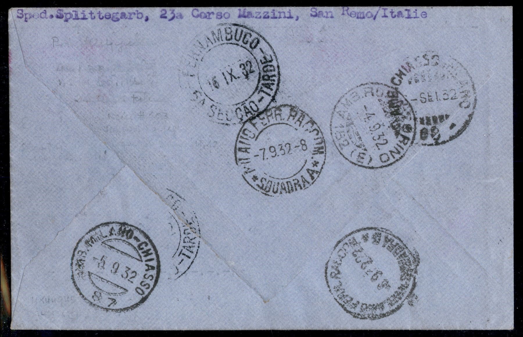 ITALIA / Colonie / Castelrosso / Aerogrammi