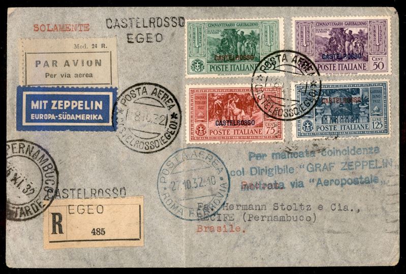 ITALIA / Colonie / Castelrosso / Aerogrammi