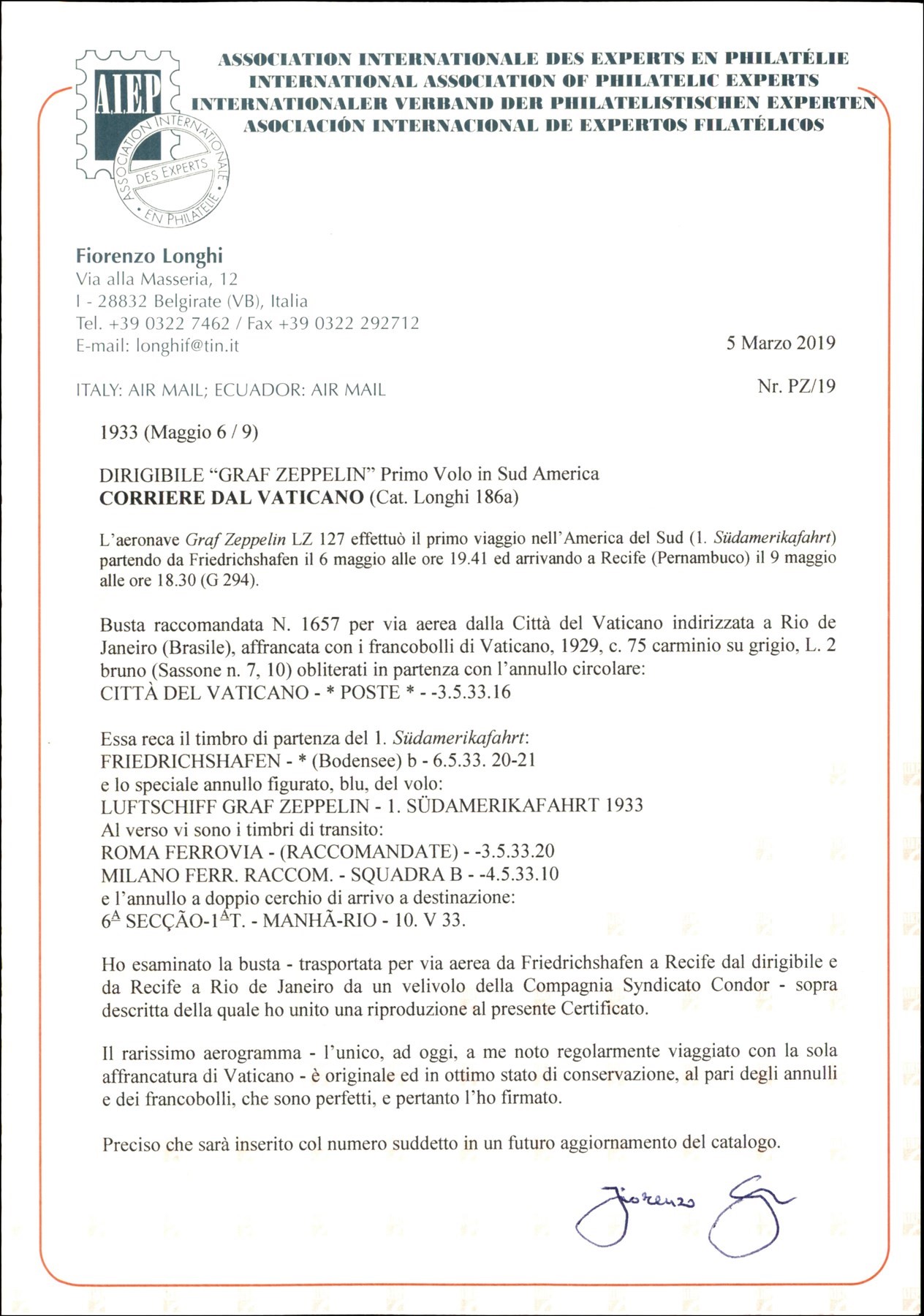 VATICANO / Aerogrammi