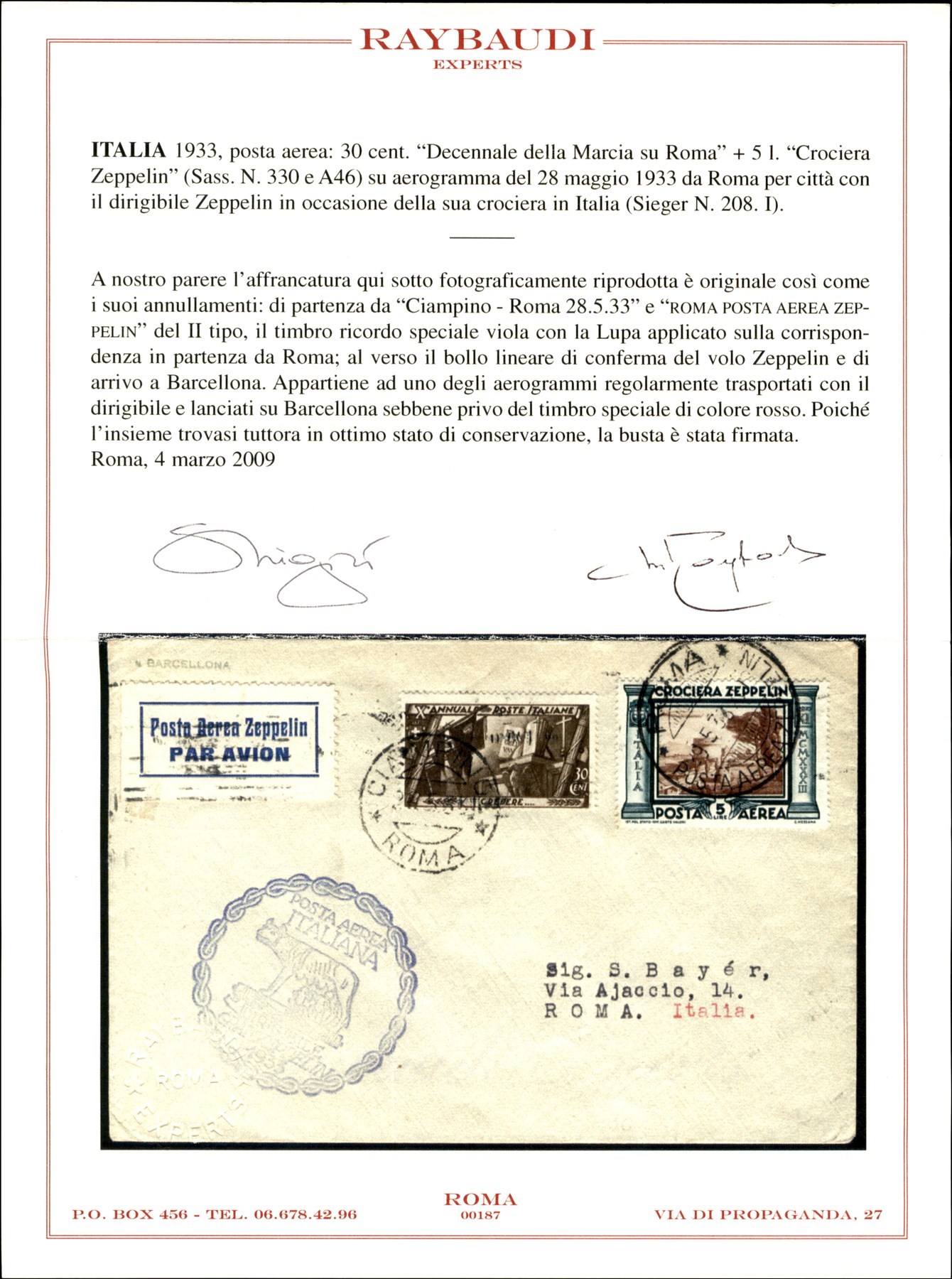 Italia / Regno / Vittorio Emanuele III / Aerogrammi