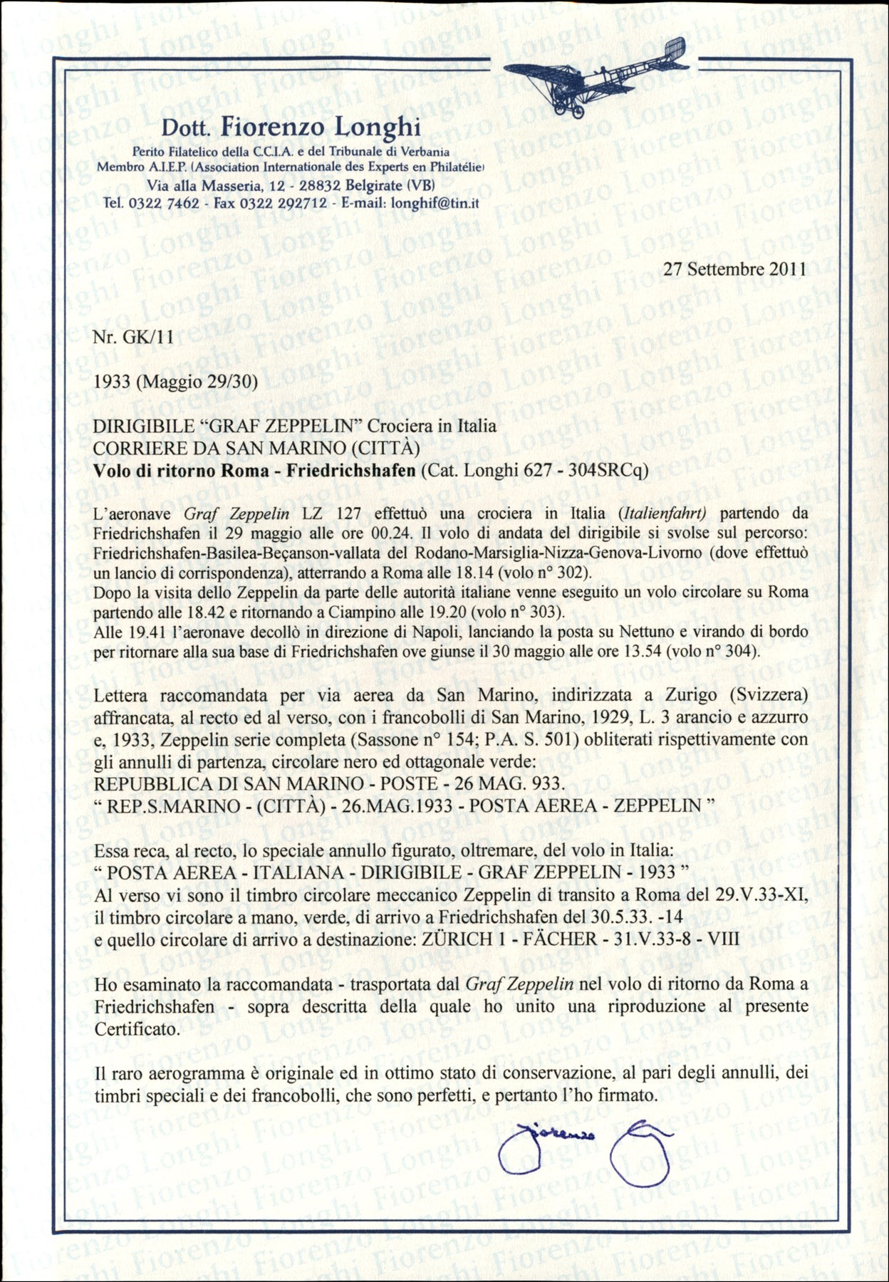 San Marino / Aerogrammi