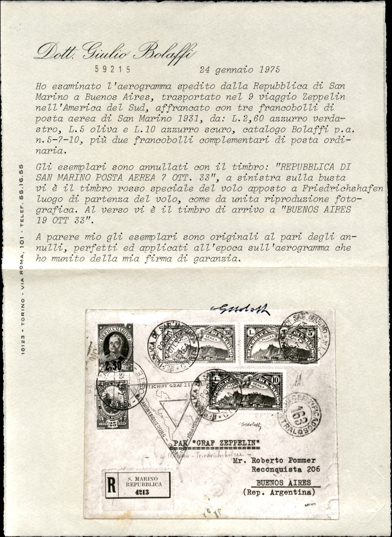 San Marino / Aerogrammi
