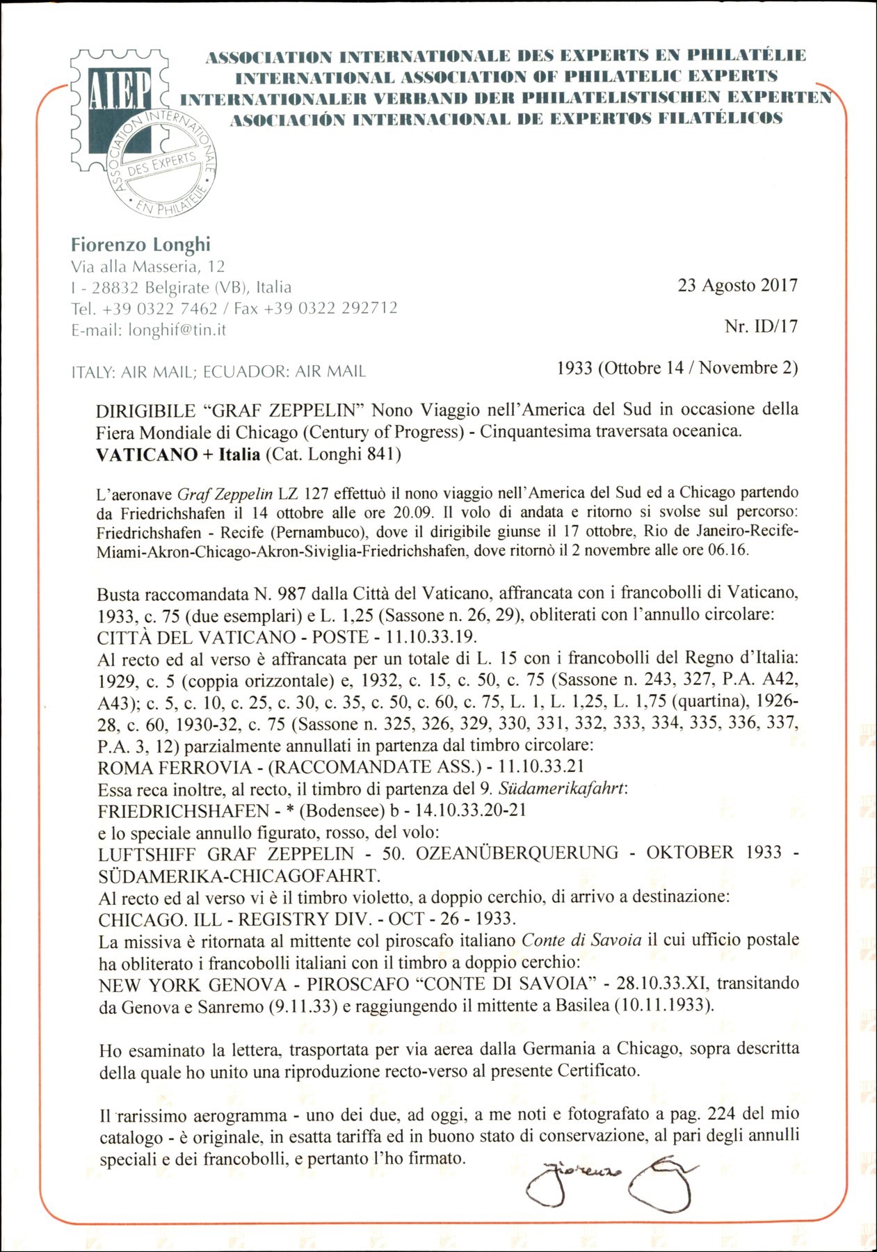 Vaticano / Aerogrammi