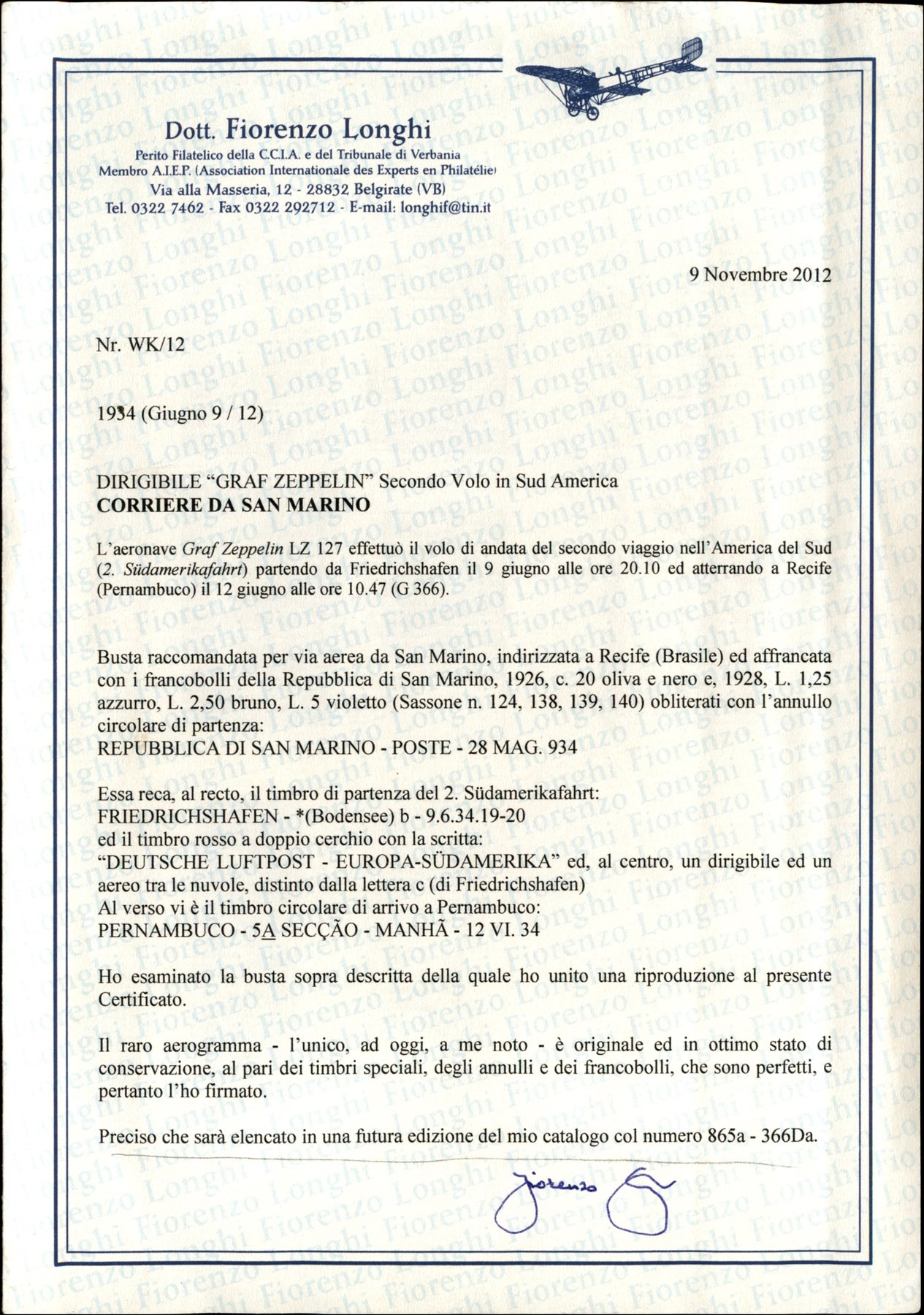 San Marino / Aerogrammi