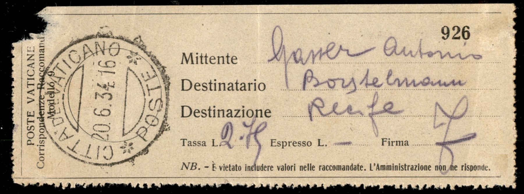 Vaticano / Aerogrammi