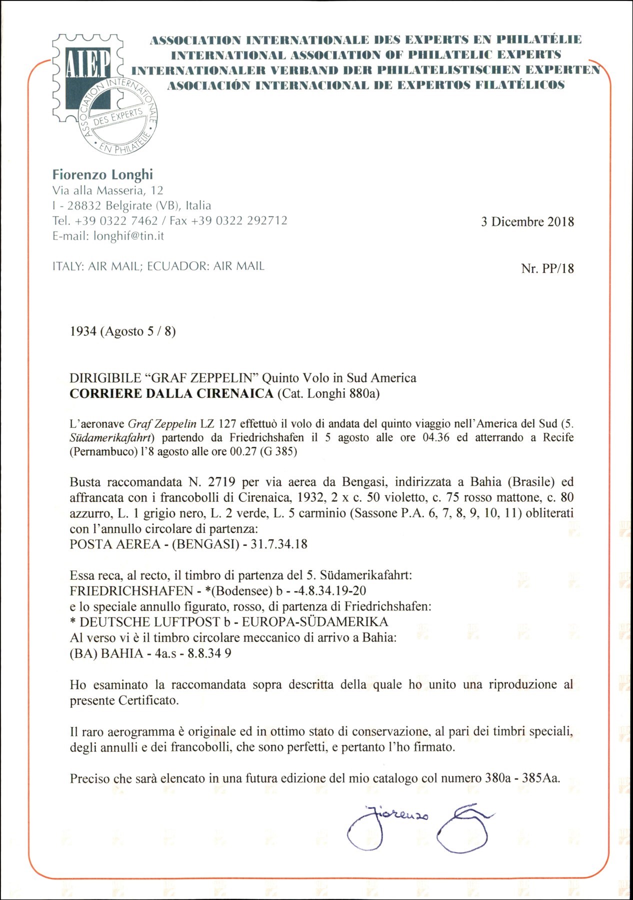 Italia / Colonie / Cirenaica / Aerogrammi