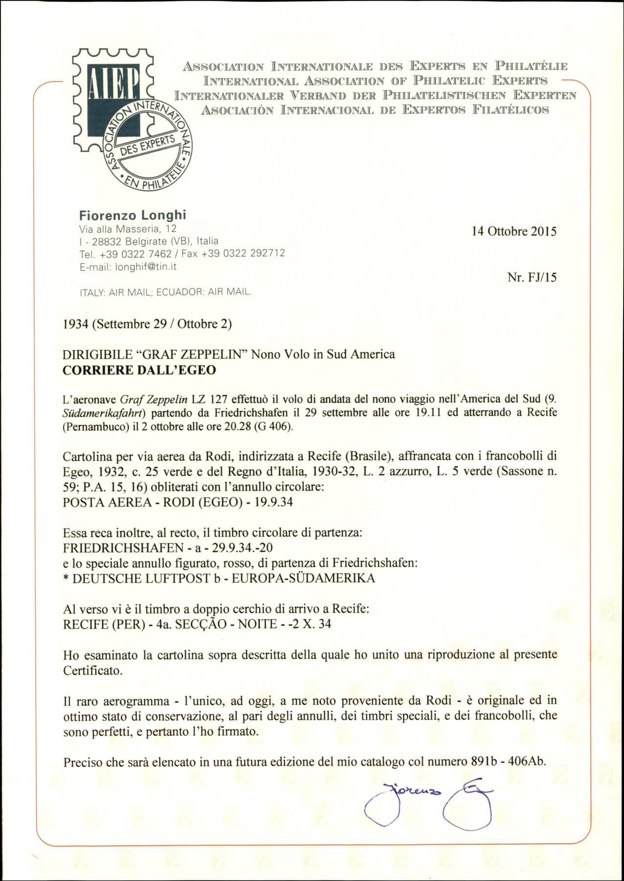 Italia / Colonie / Egeo / Aerogrammi