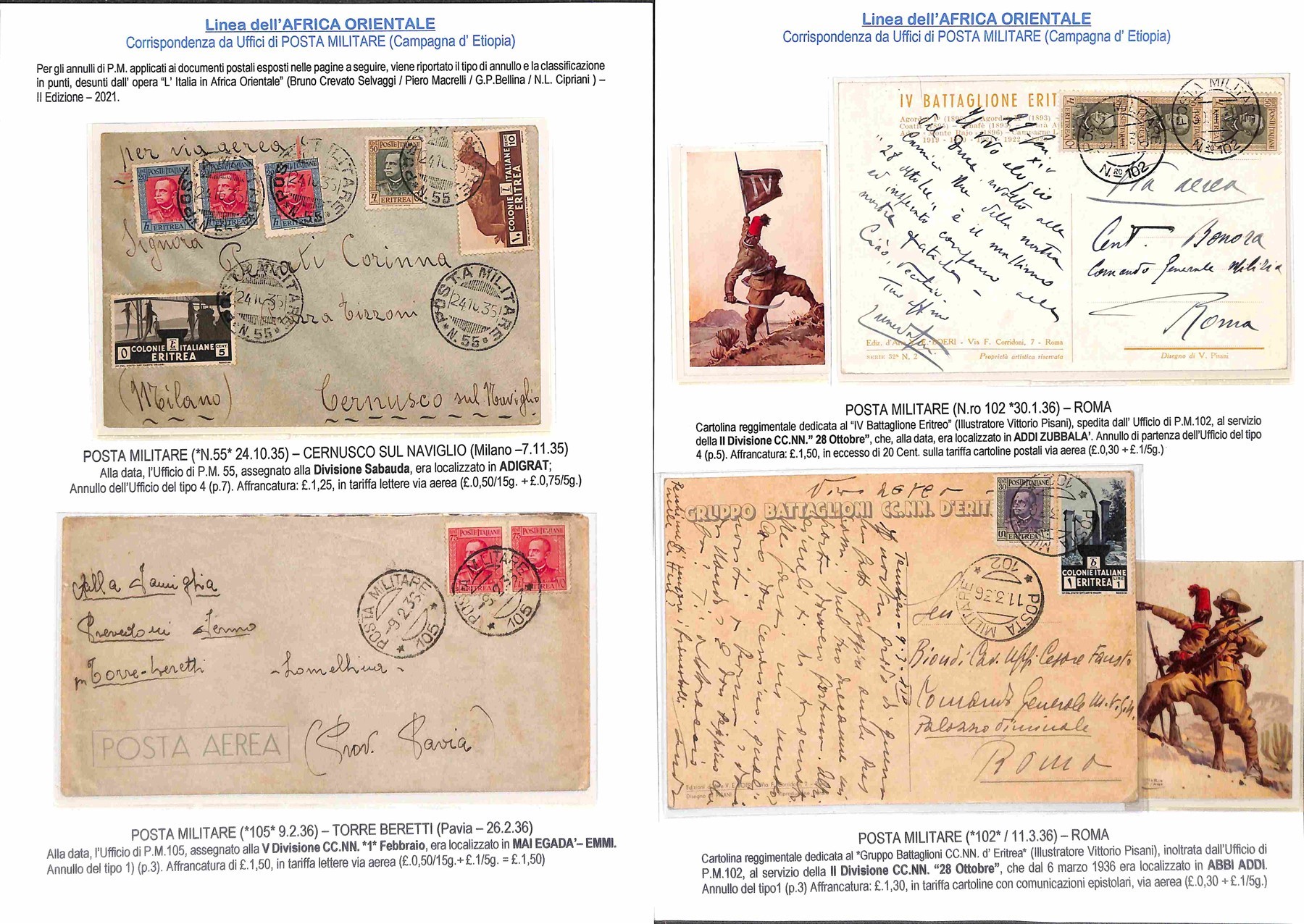 ITALIA / Colonie / Aerogrammi