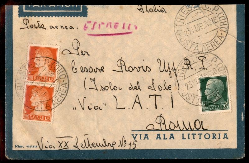 ITALIA / Regno / Vittorio Emanuele III / Aerogrammi