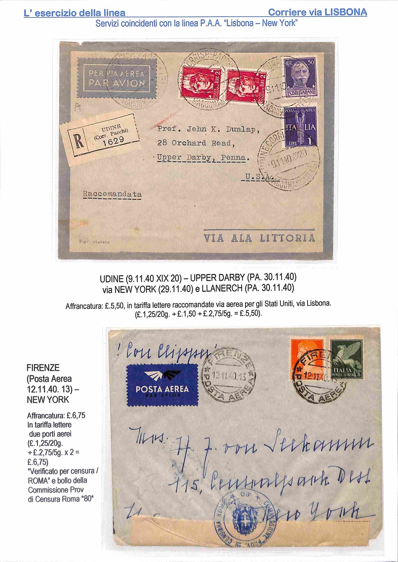 Mondiale / Aerogrammi