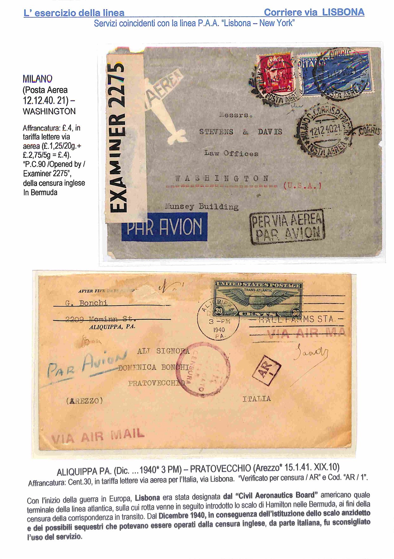 Mondiale / Aerogrammi