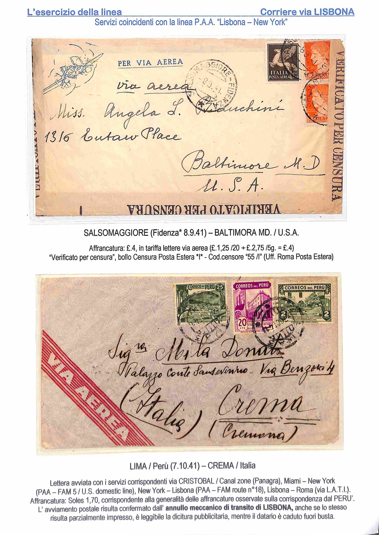 Mondiale / Aerogrammi