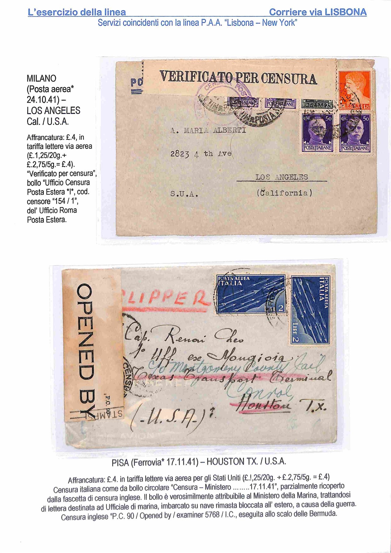 Mondiale / Aerogrammi