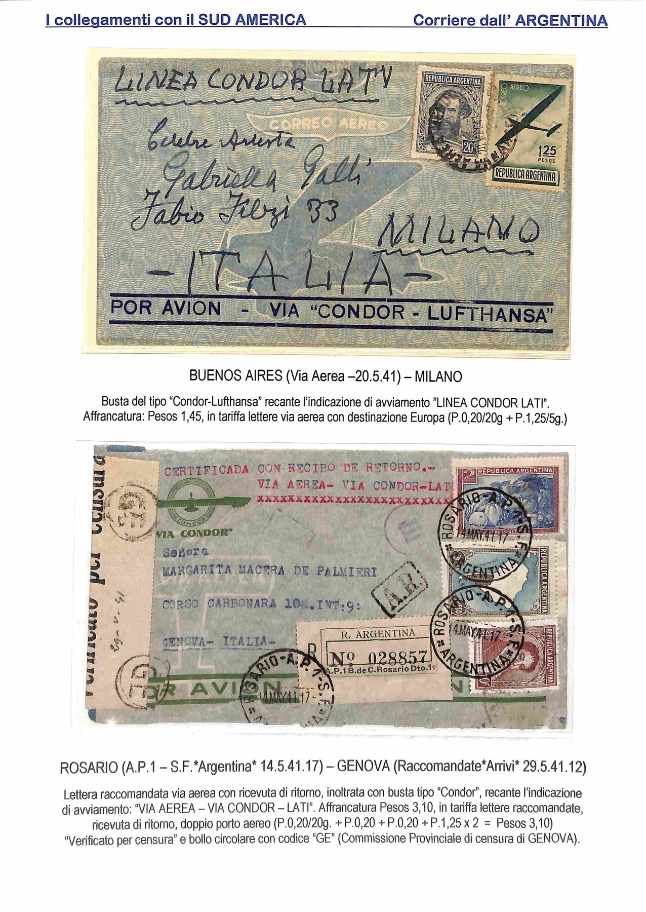 Argentina / Aerogrammi