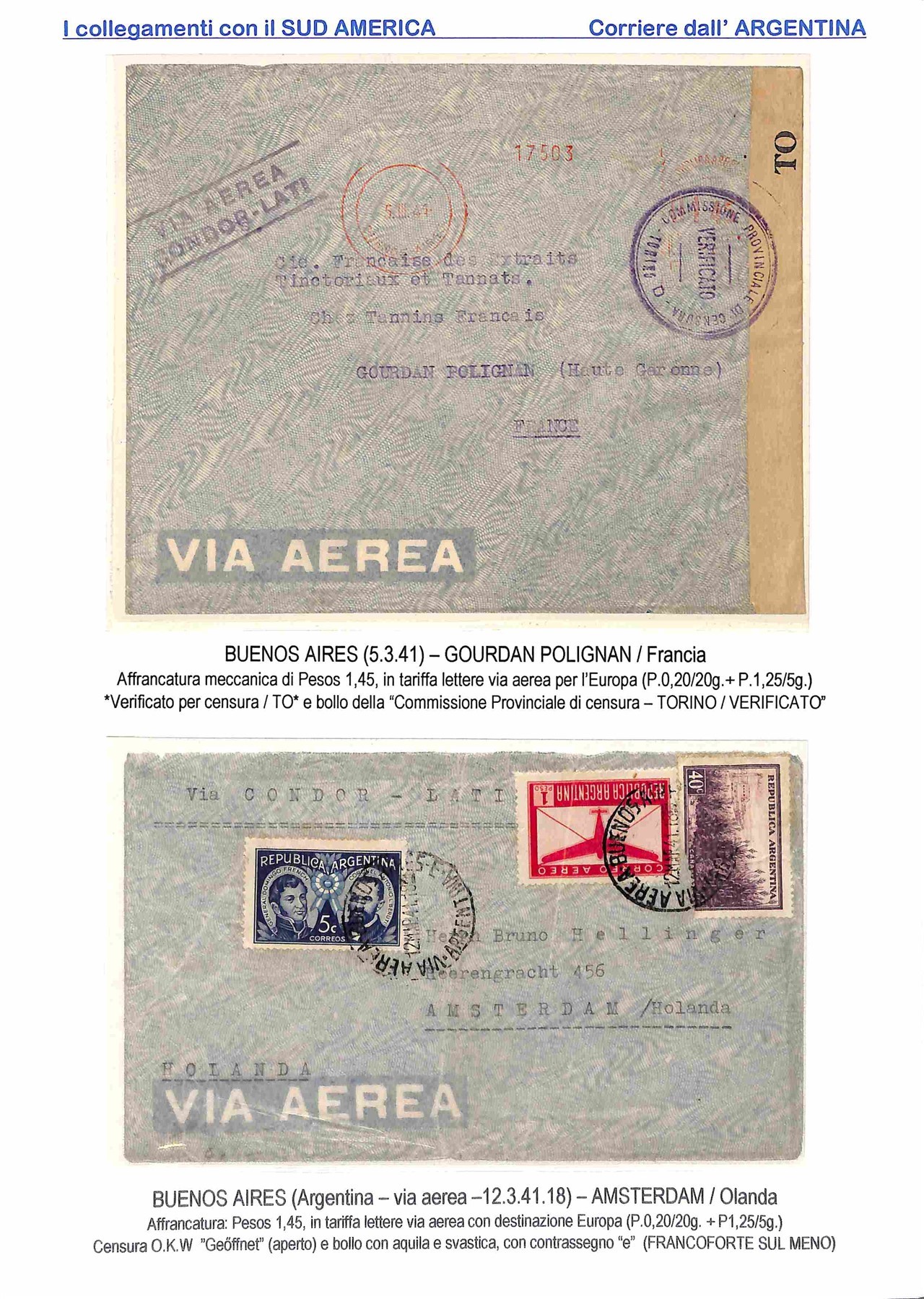 Argentina / Aerogrammi