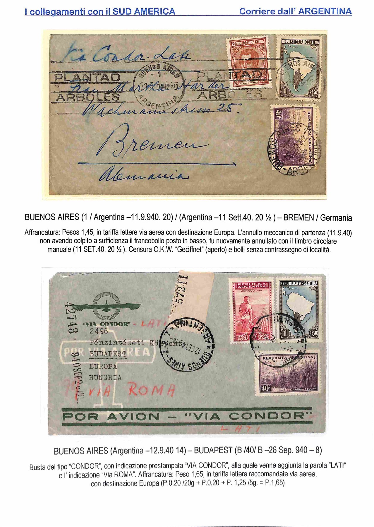 Argentina / Aerogrammi