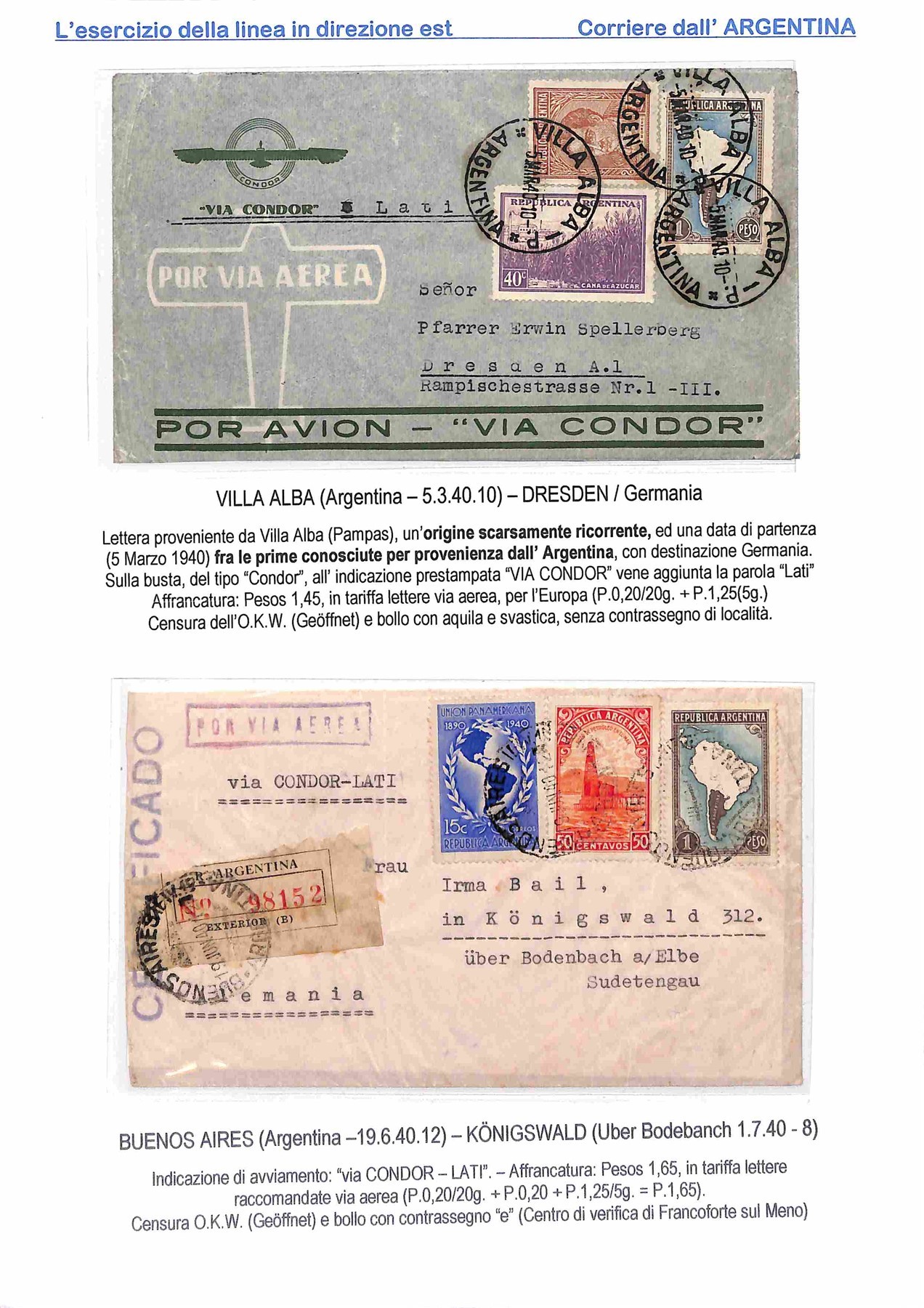 Argentina / Aerogrammi