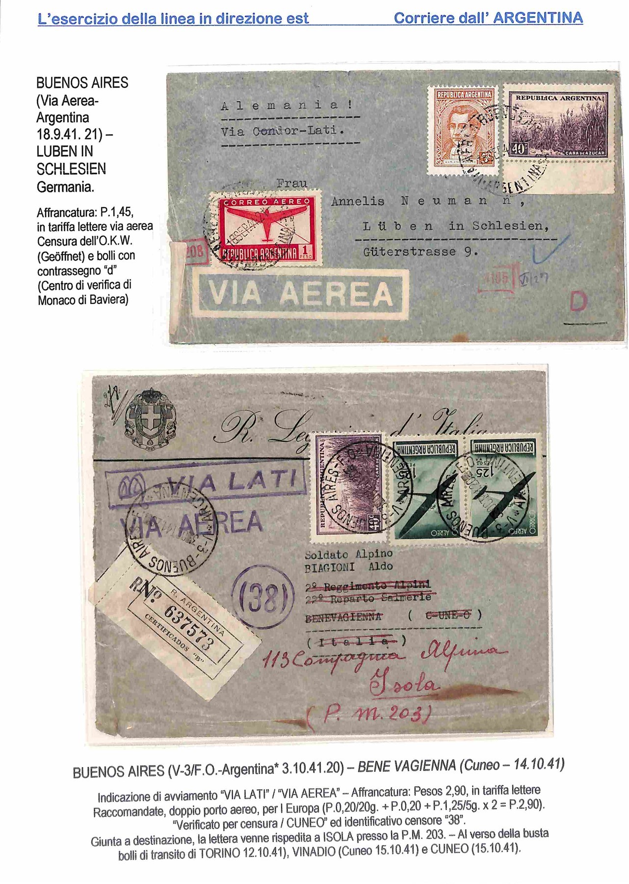 Argentina / Aerogrammi
