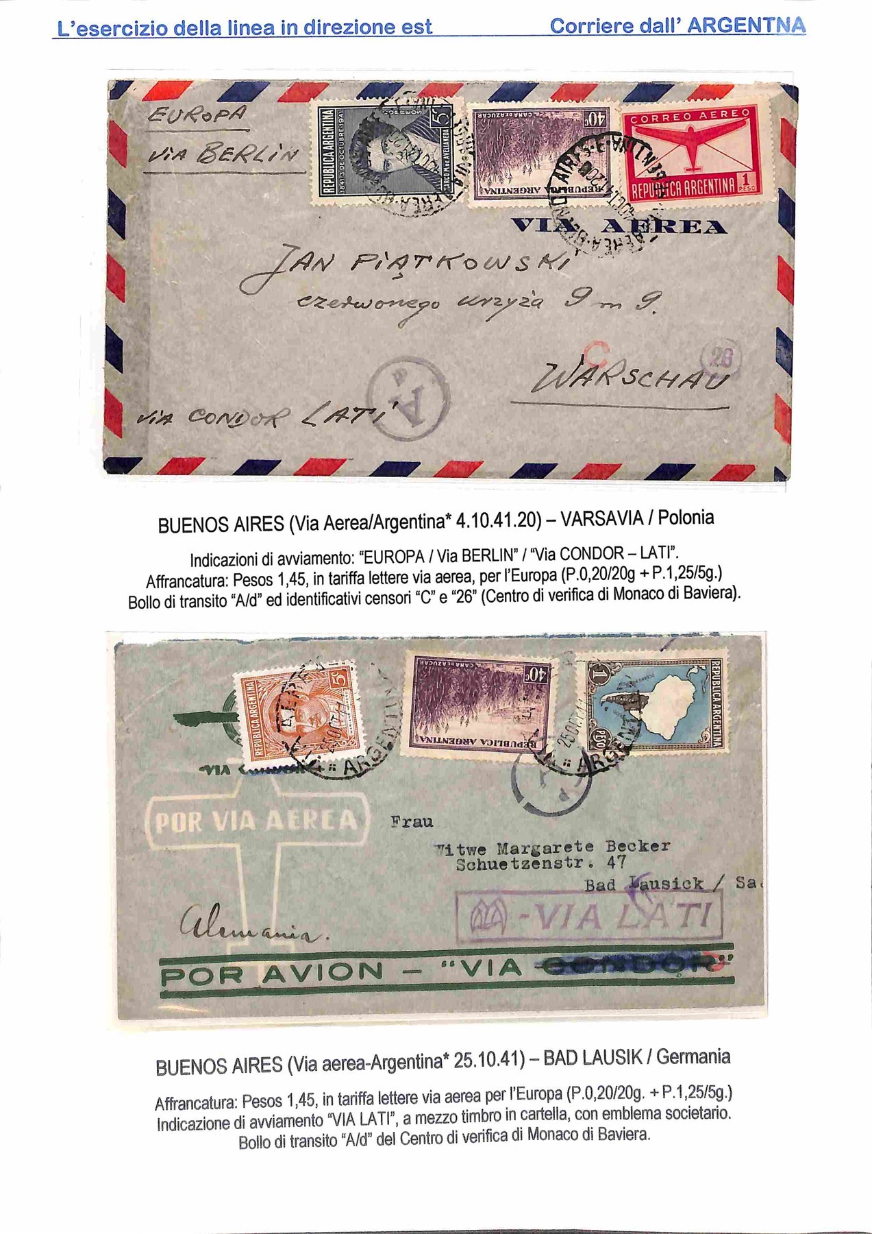 Argentina / Aerogrammi