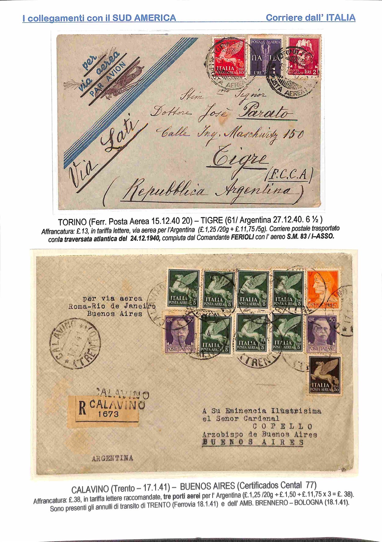 Italia / Regno / Vittorio Emanuele III / Aerogrammi