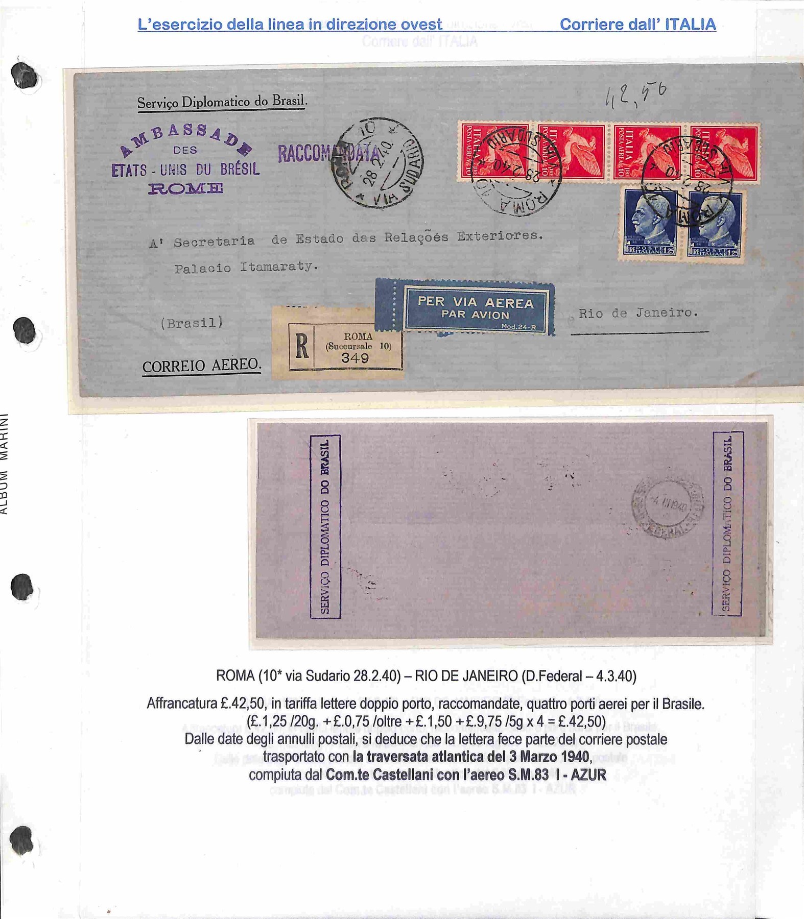 Italia / Regno / Vittorio Emanuele III / Aerogrammi