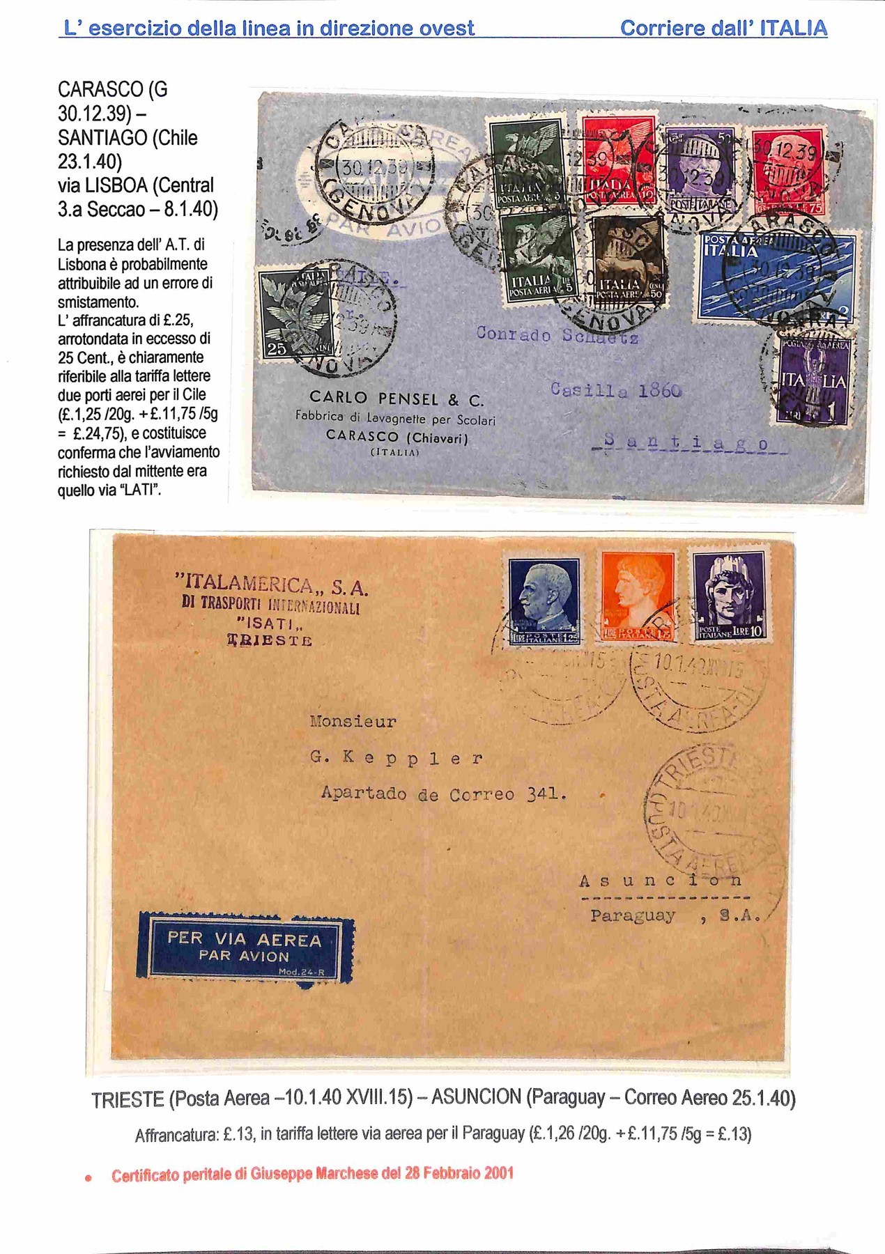 Italia / Regno / Vittorio Emanuele III / Aerogrammi