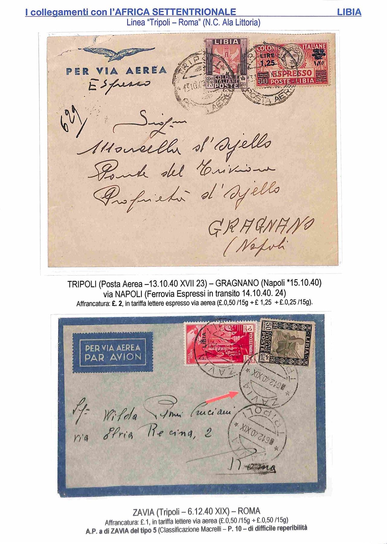 Italia / Regno / Aerogrammi