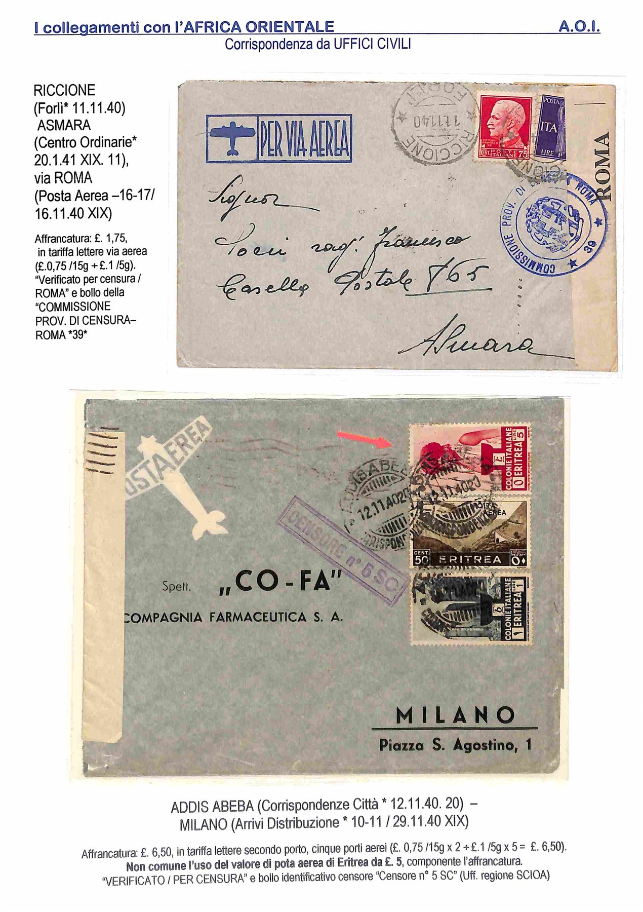 Italia / Regno / Aerogrammi