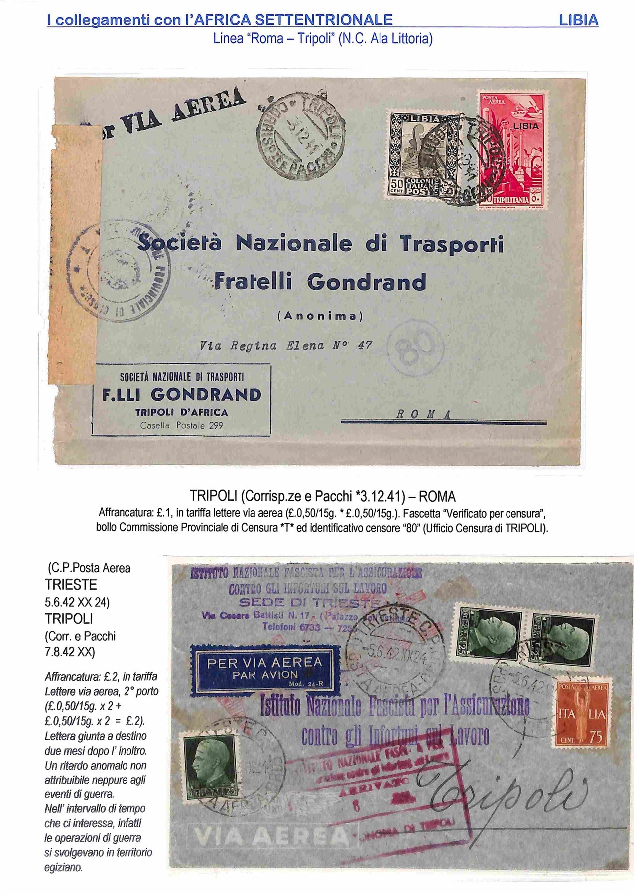 Italia / Regno / Aerogrammi