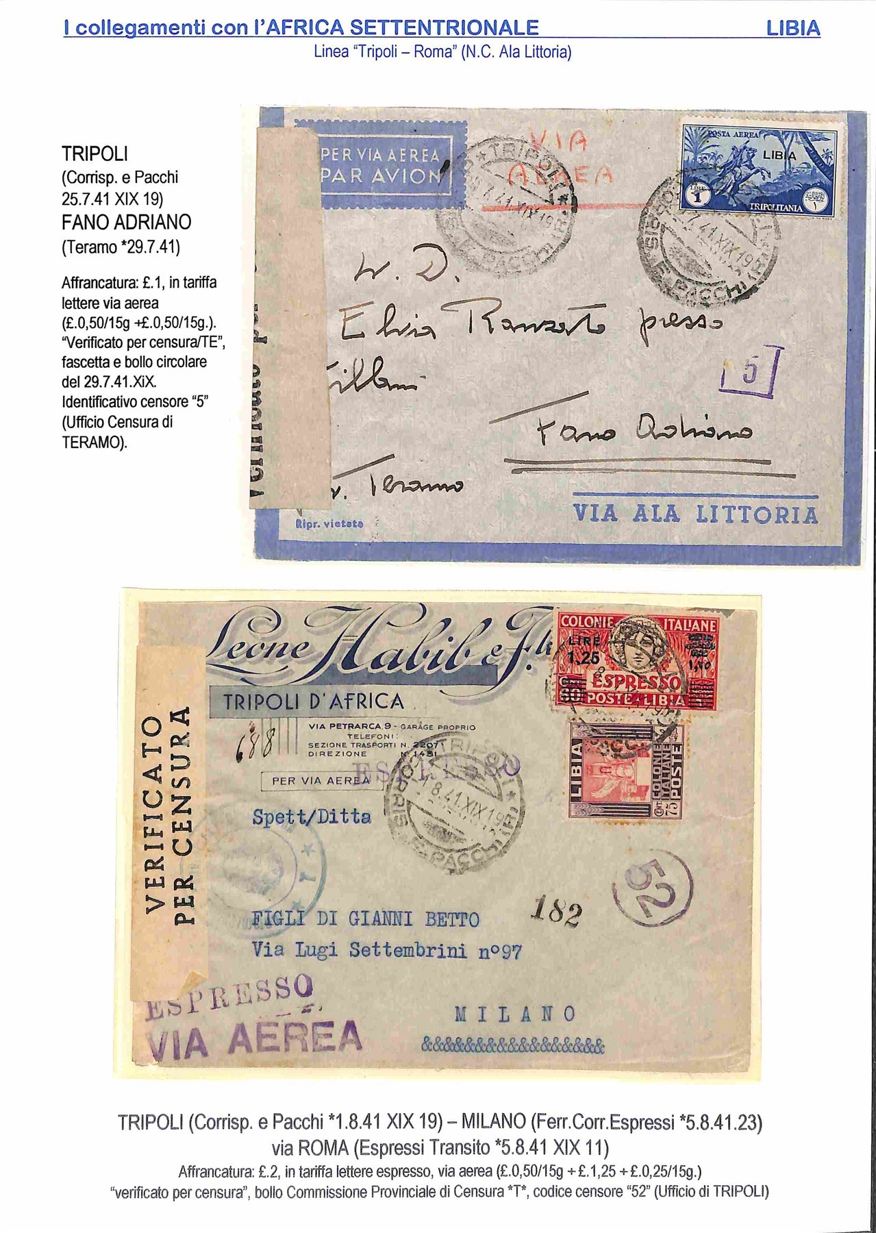 Italia / Regno / Aerogrammi