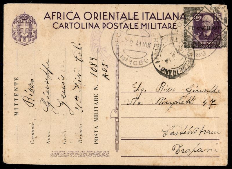 ITALIA / Colonie / Africa Orientale Italiana / Posta militare