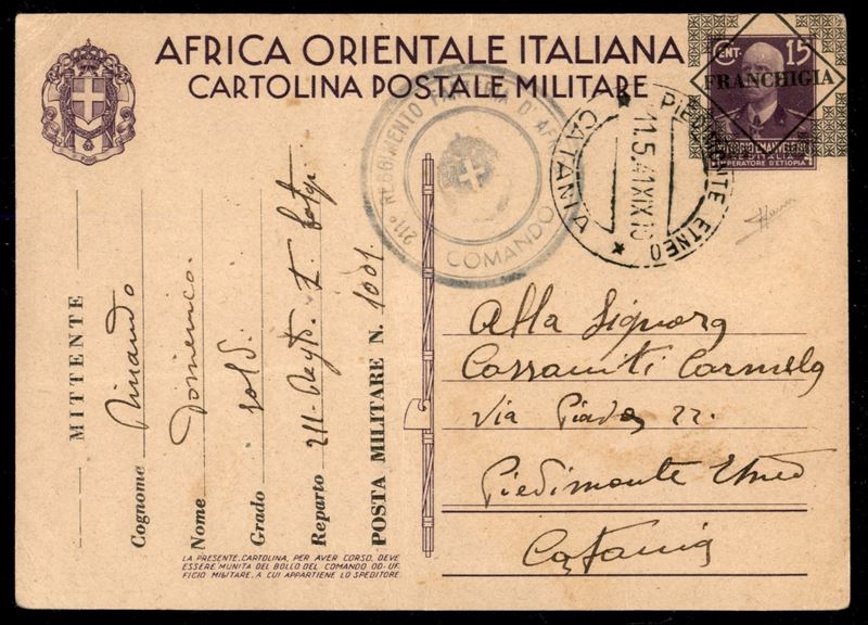 ITALIA / Colonie / Africa Orientale Italiana / Posta militare